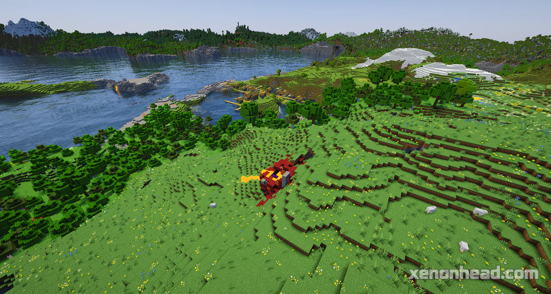 A perfectly shaped island village hidden inside a scenic mountain lake cove