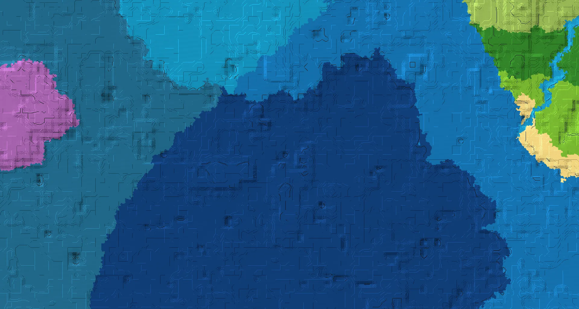 Seed map — Ocean Monument Southwest of a Forest Start with Ruined Portal