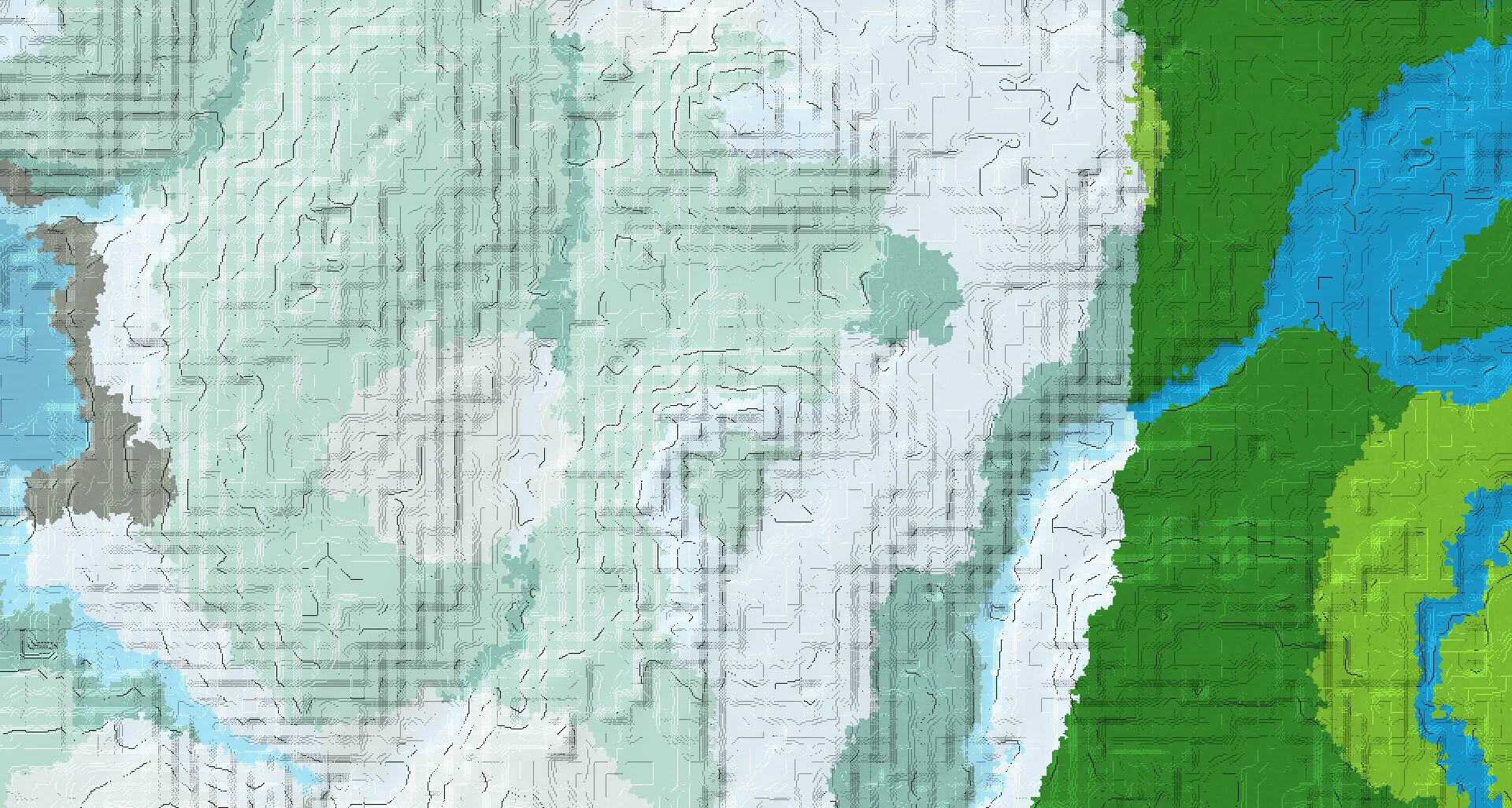 Seed map — Frozen Peaks Northeast of a Dripstone Caves Start