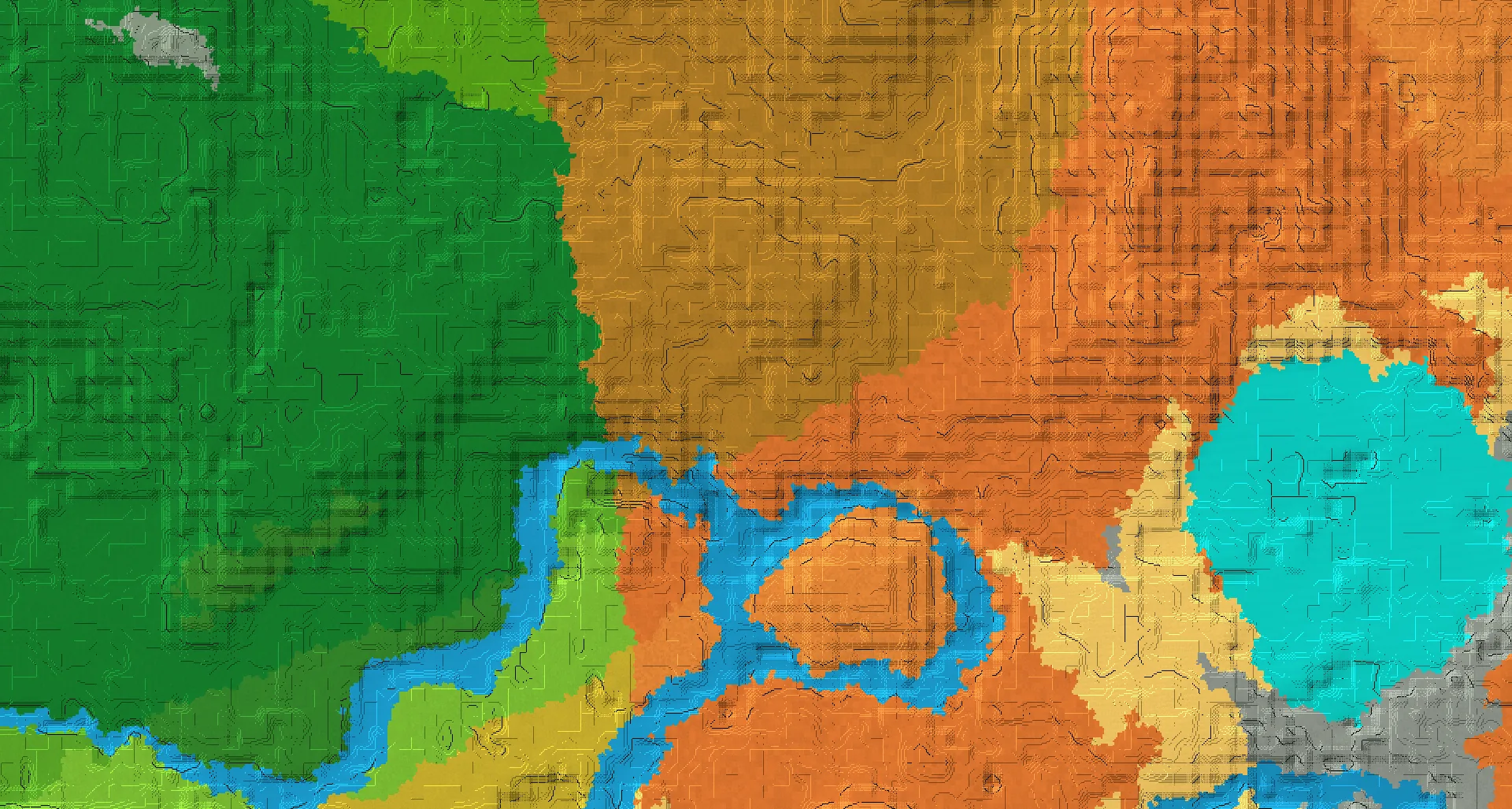 Seed map — Deep Dark Northeast of a Wooded Badlands Start