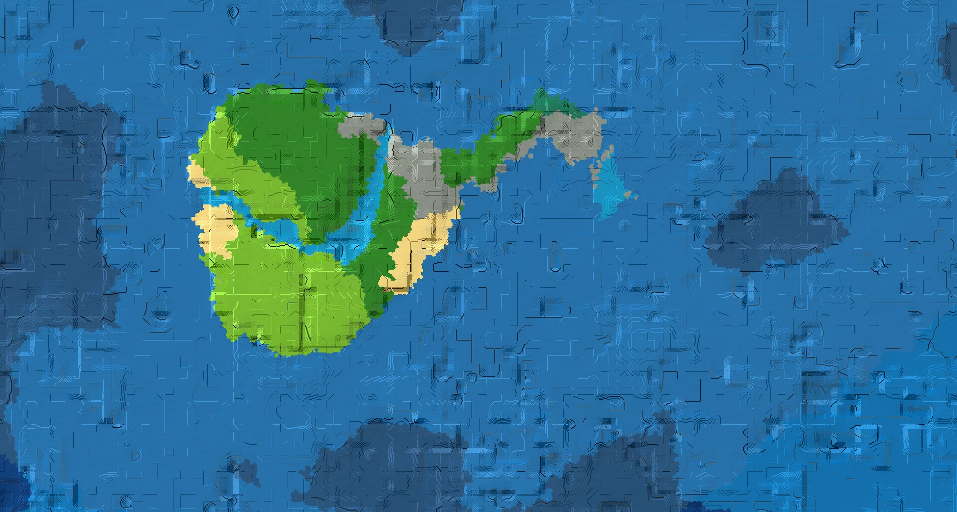 Seed map — Ocean-focused Start in Plains at 240, 80