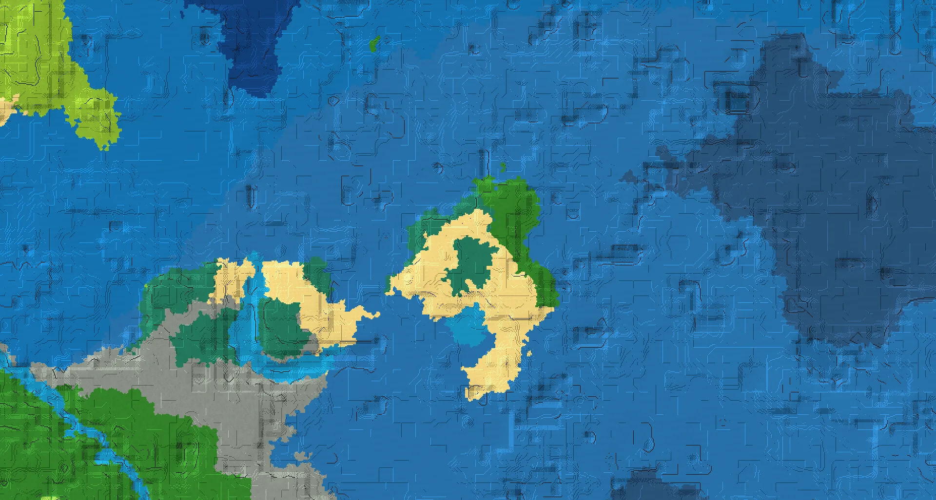 Seed map — Ocean-focused Start in Taiga with Trial Chambers