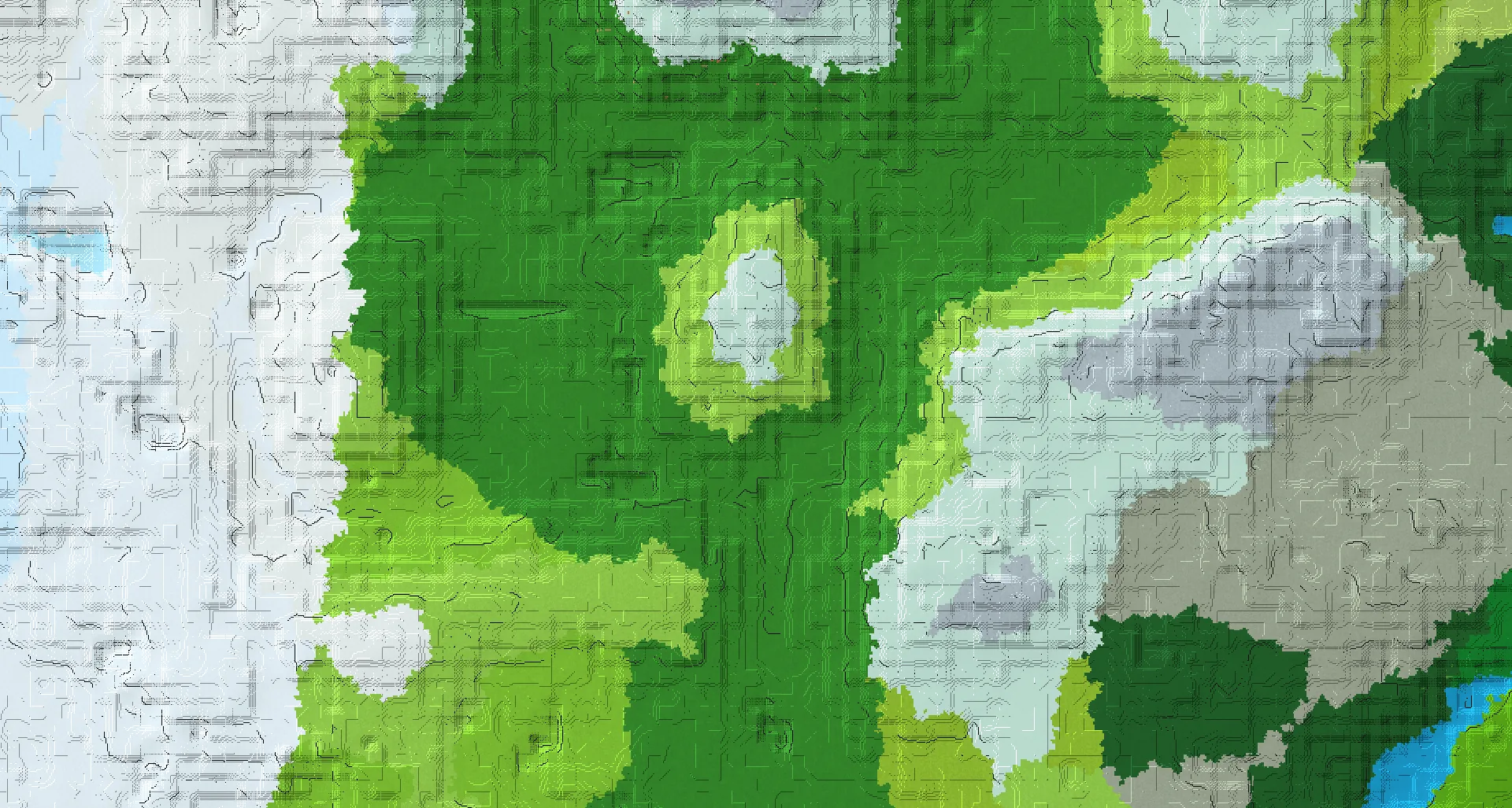 Seed map — Ancient City West of a Jagged Peaks Start