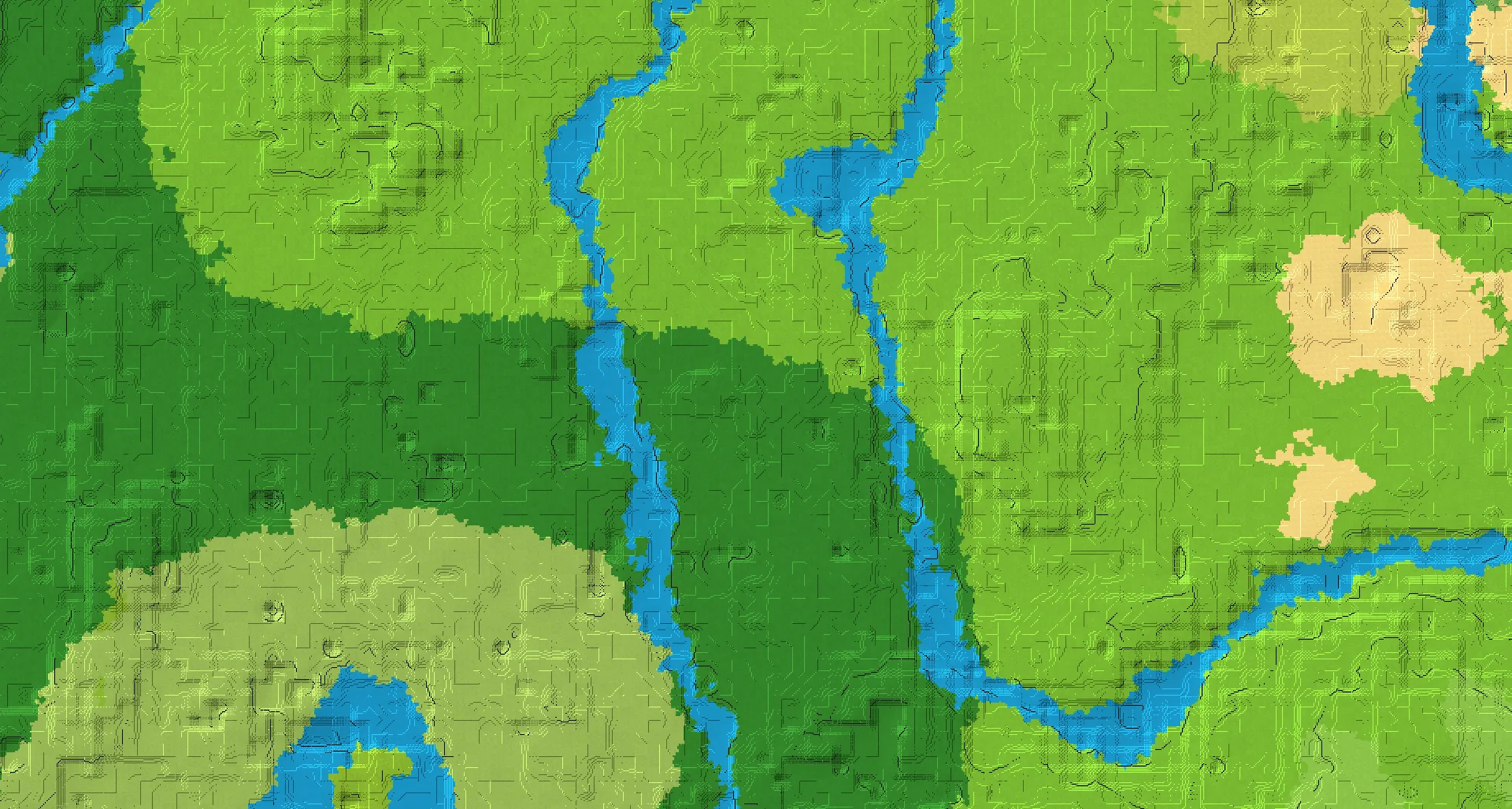 Seed map — Forest Start with Trial Chambers at 0, 0 (Seed -8105097459982601129)
