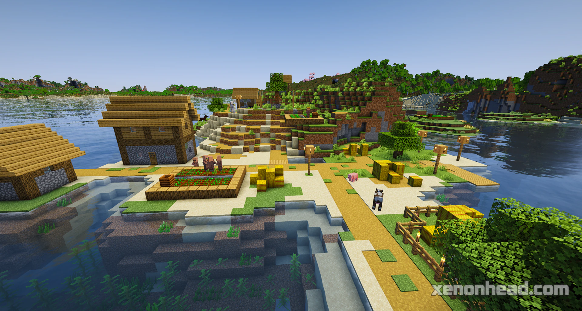 Coastal island village near mainland