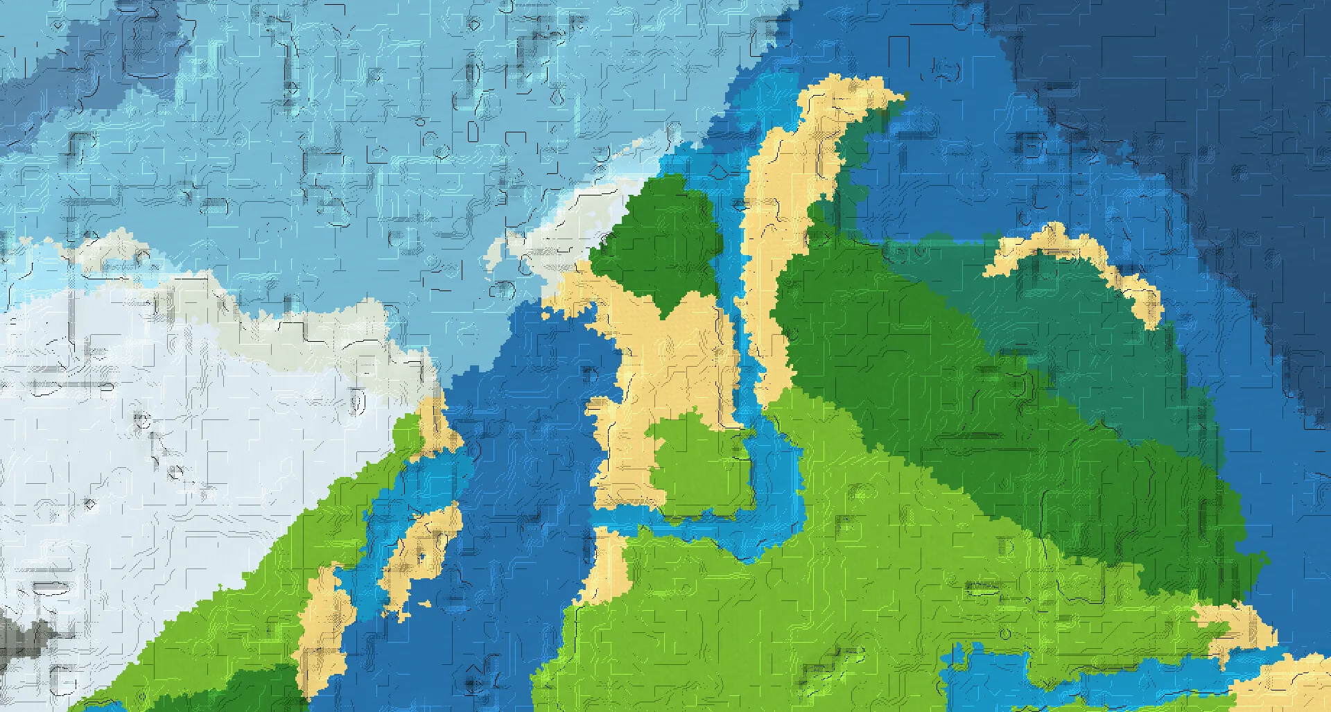 Seed map — Buried Treasure West of a Taiga Start with Ocean Monument