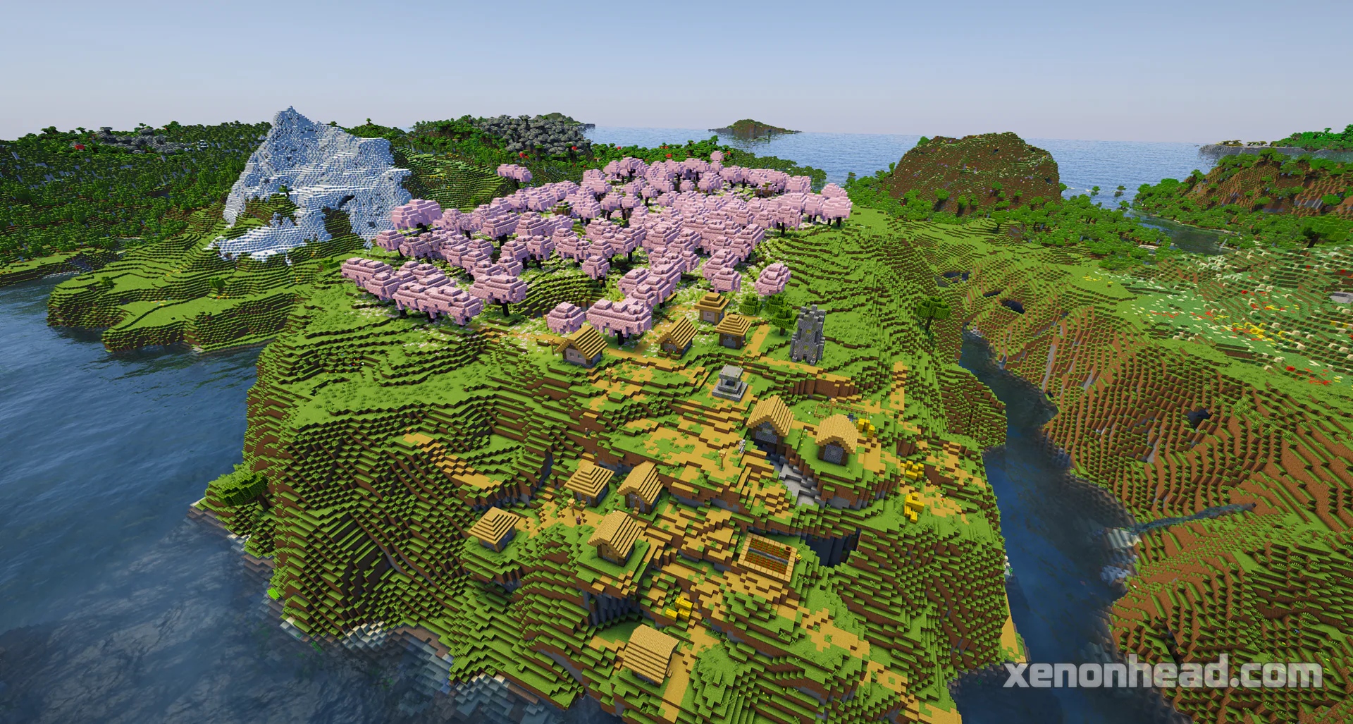 Cherry blossom island village