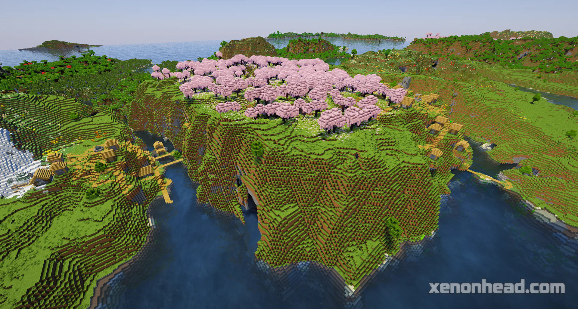 Cherry blossom island village
