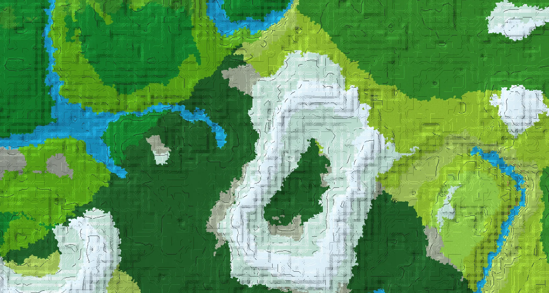Seed map — Frozen Peaks Southeast of a Lush Caves Start