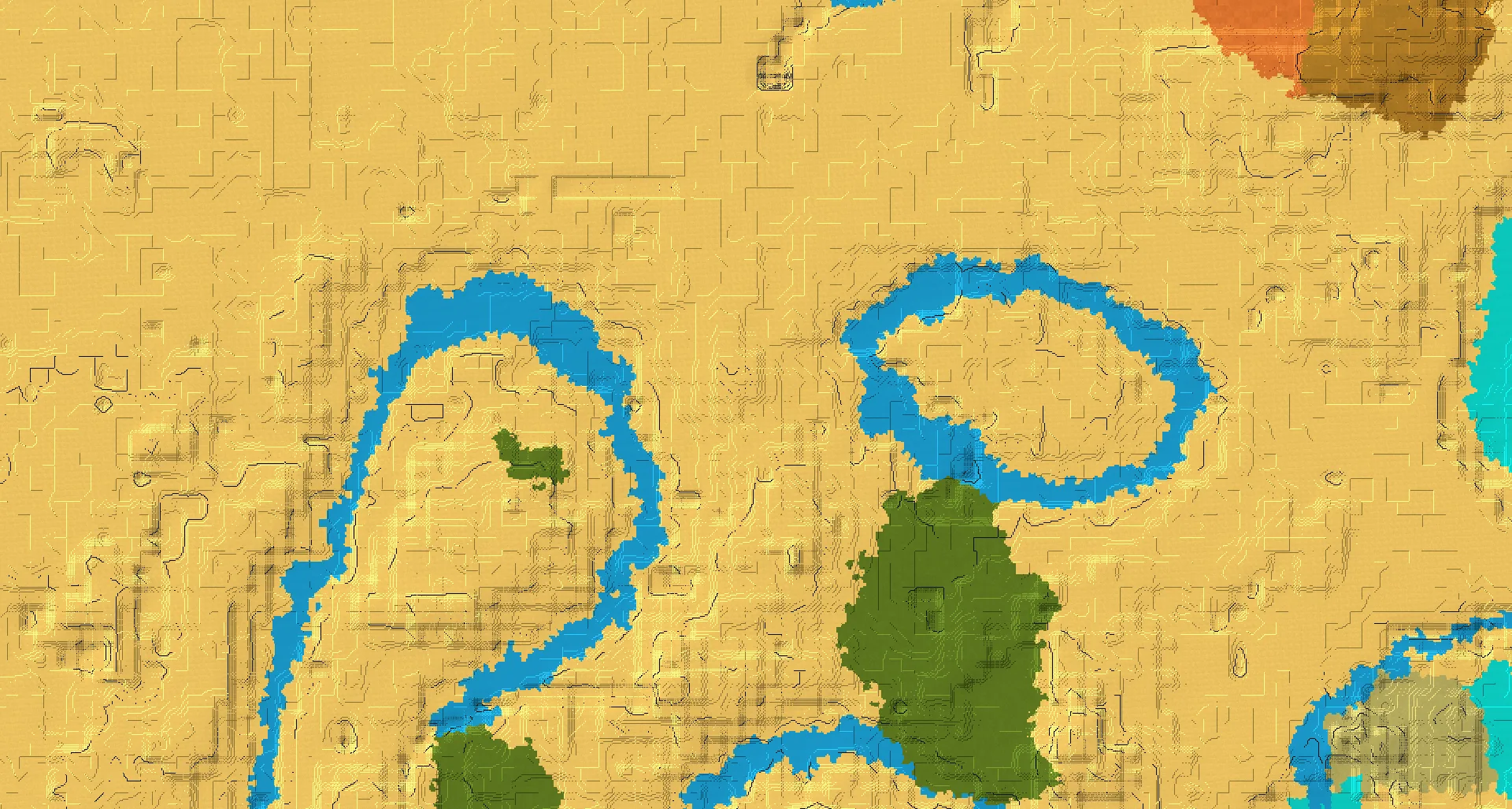 Seed map — 3 Villages near a Desert Start with Desert Temple