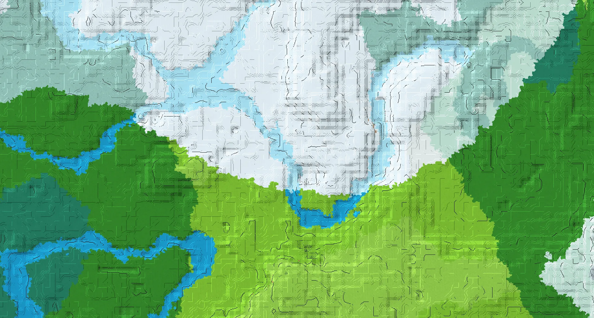 Seed map — Pillager Outpost Southwest of a Snowy Taiga Start