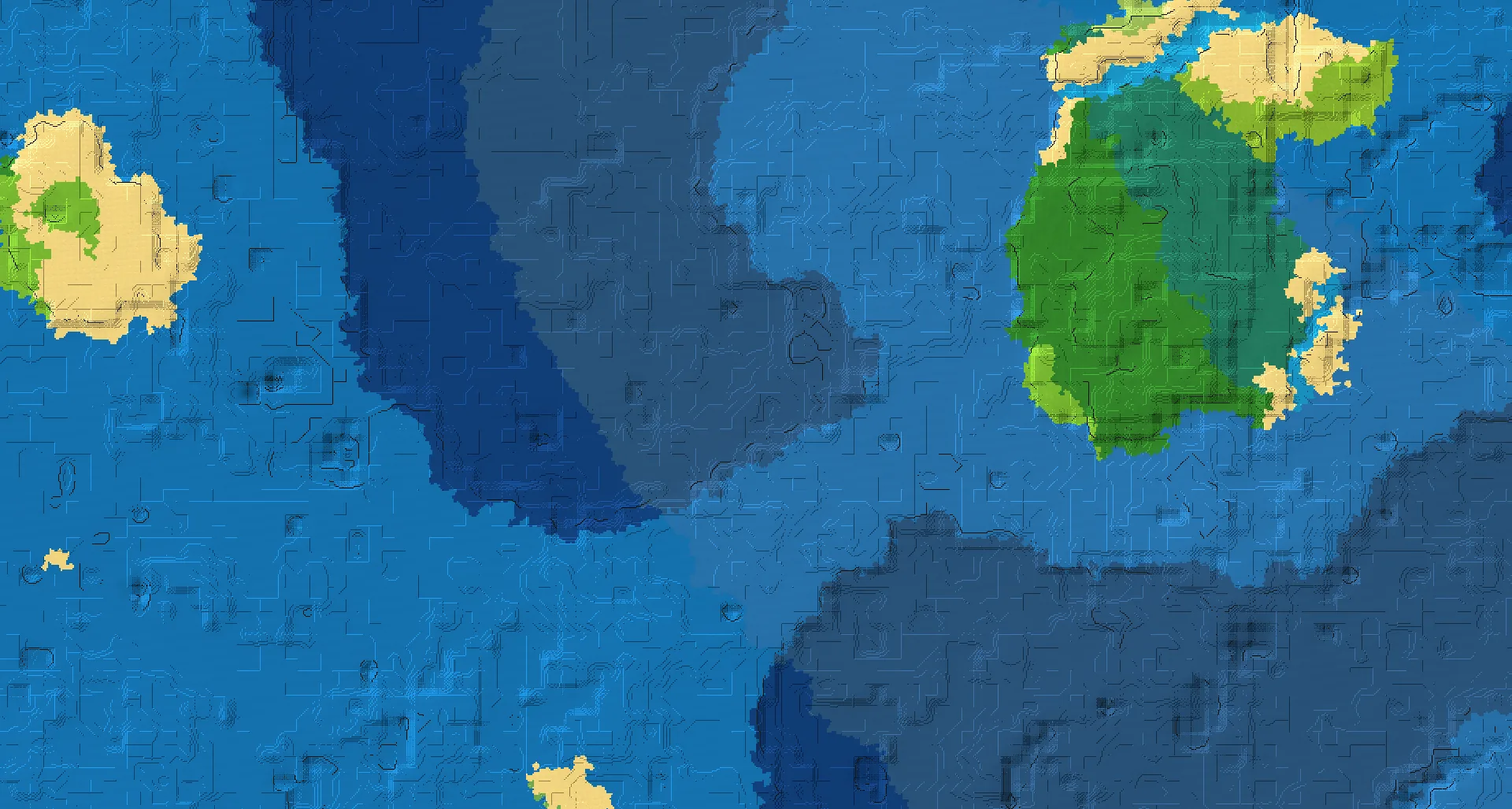 Seed map — Ocean-focused Start in Forest at -224, 80
