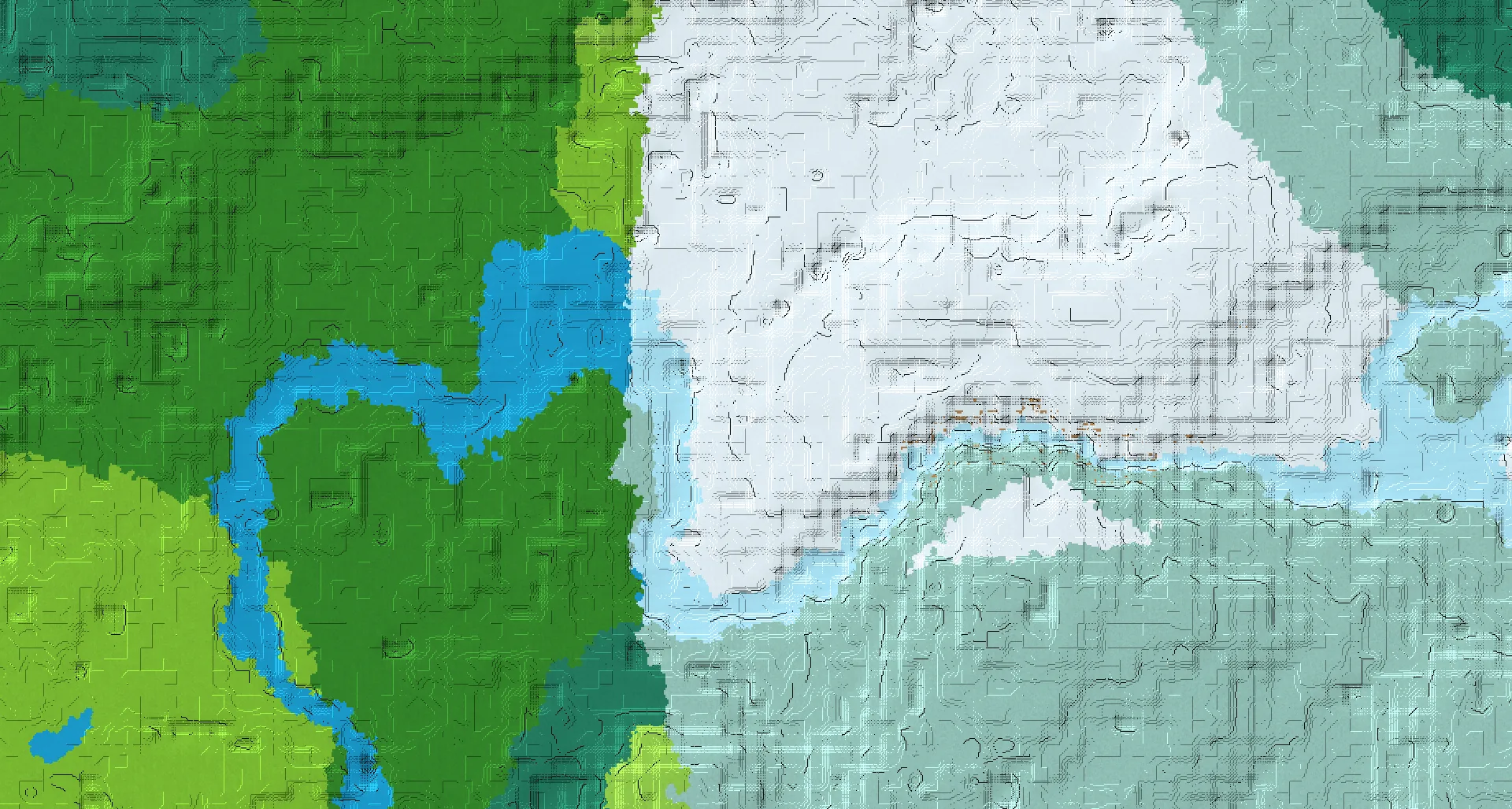 Seed map — 2 Villages near a Snowy Plains Start at 0, 176