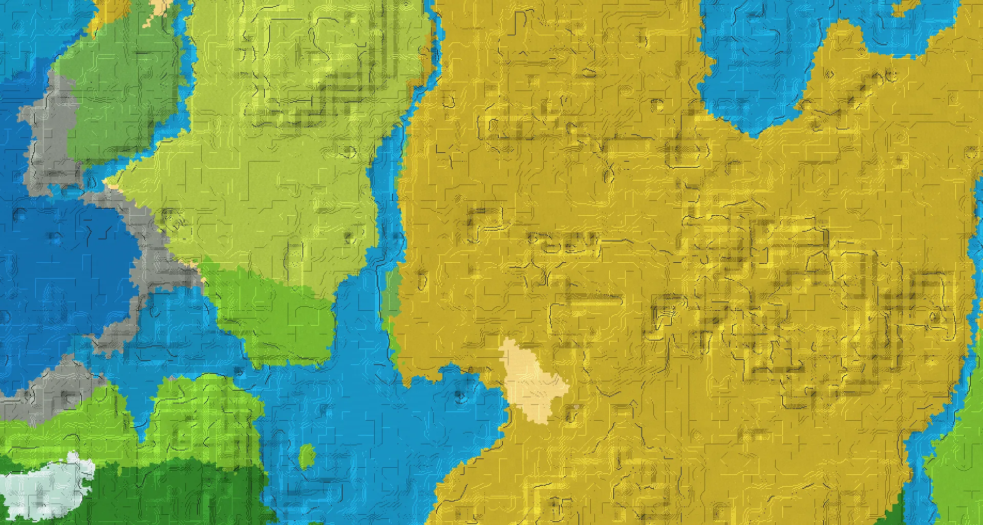 Seed map — Savanna Start with Trial Chambers at 0, 0 (Seed -838167285043337029)