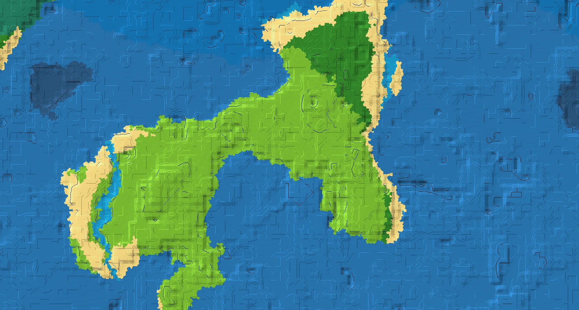 Seed map — Ocean-focused Plains Start with a Village at -448, -160