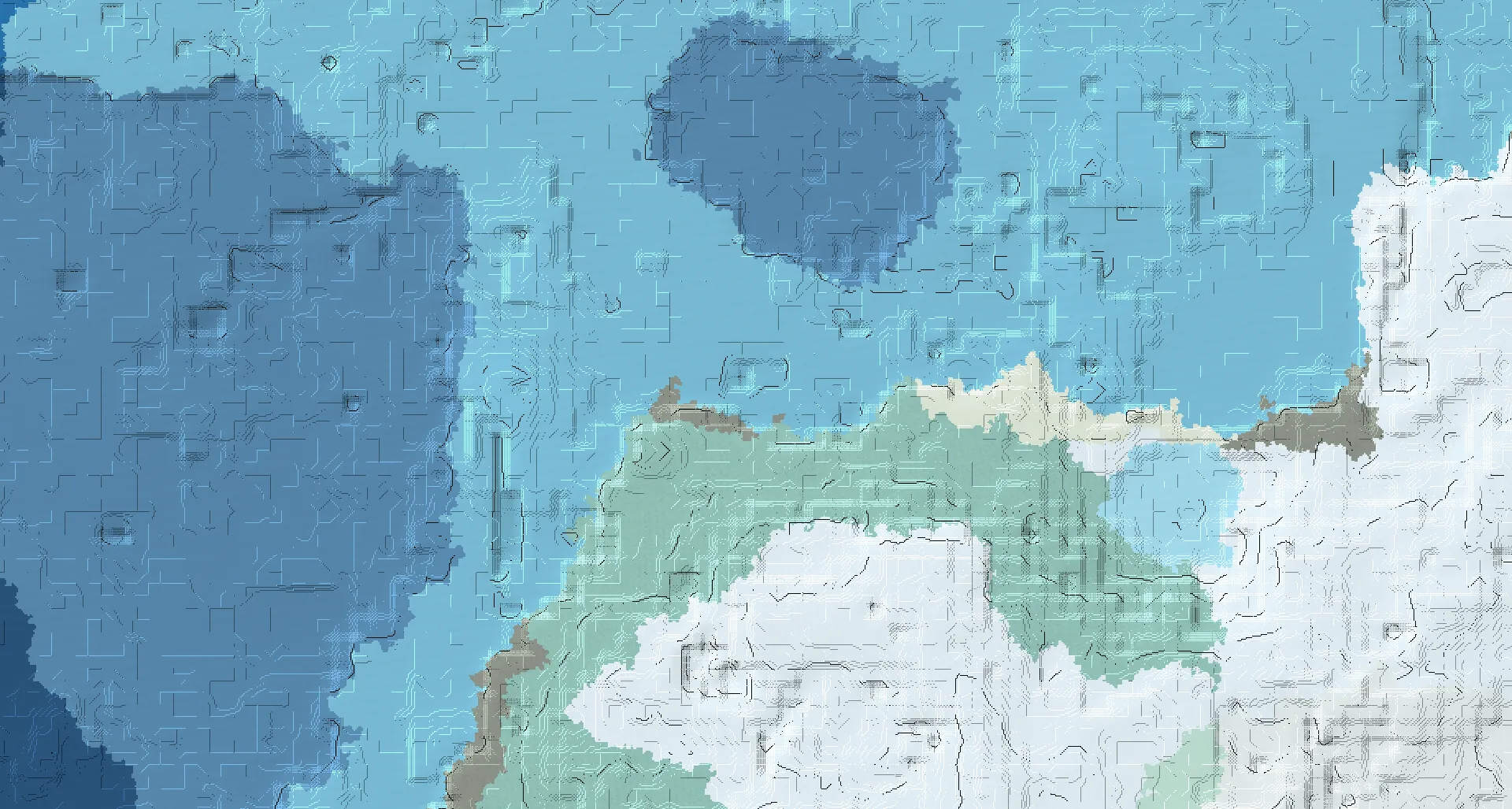 Seed map — Frozen Ocean Northeast of a Snowy Taiga Start