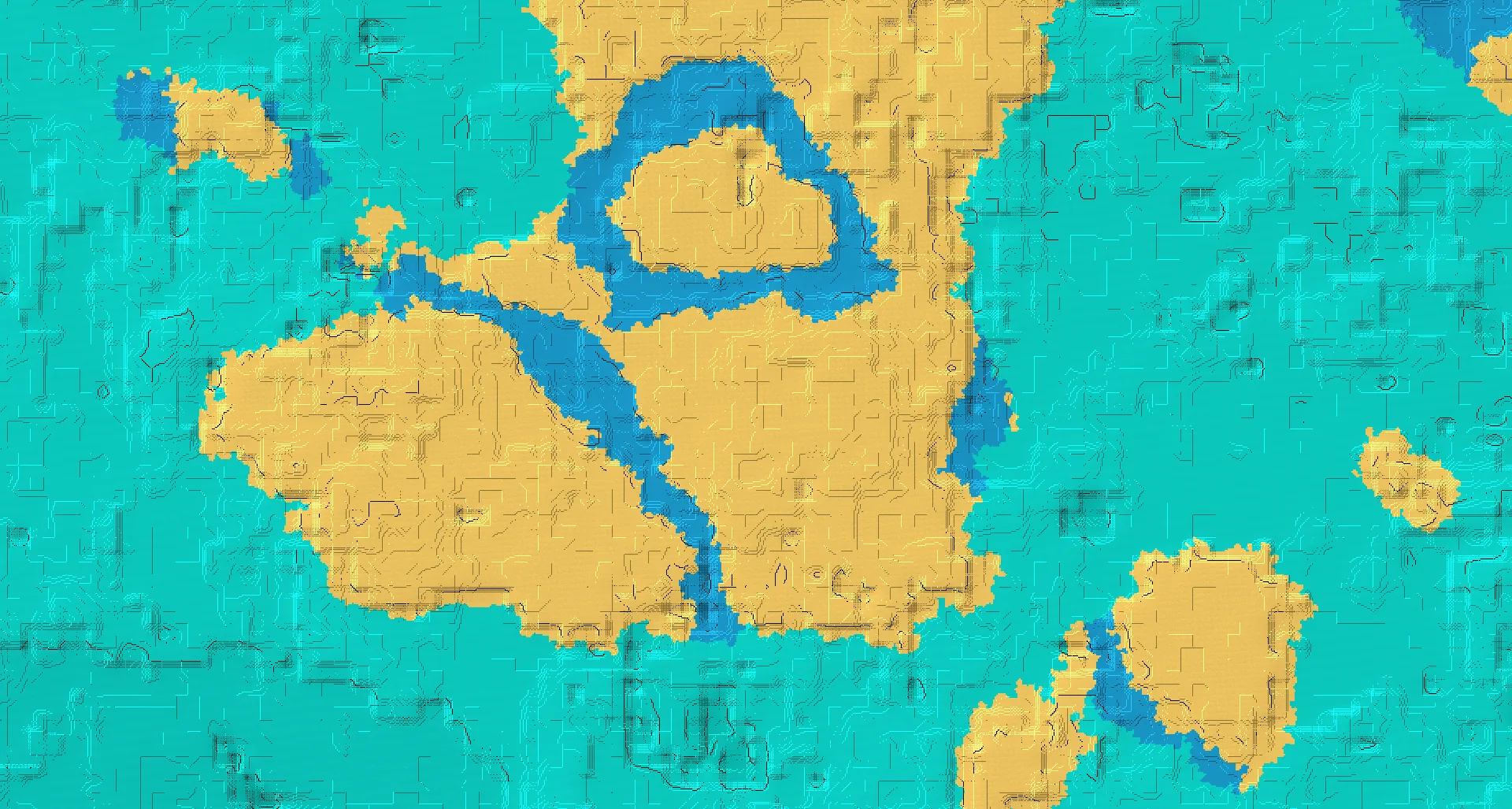 Seed map — Village East of the Desert Start with Ruined Portal