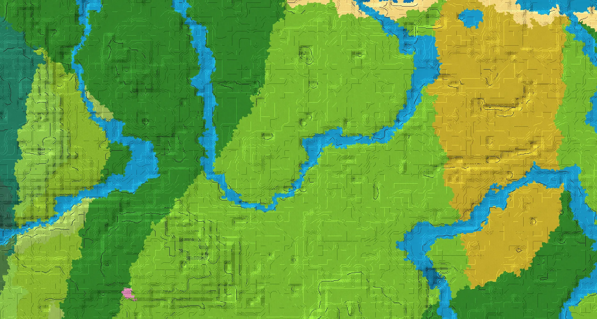 Seed map — Church-tower plains village and Savanna-edge plains village