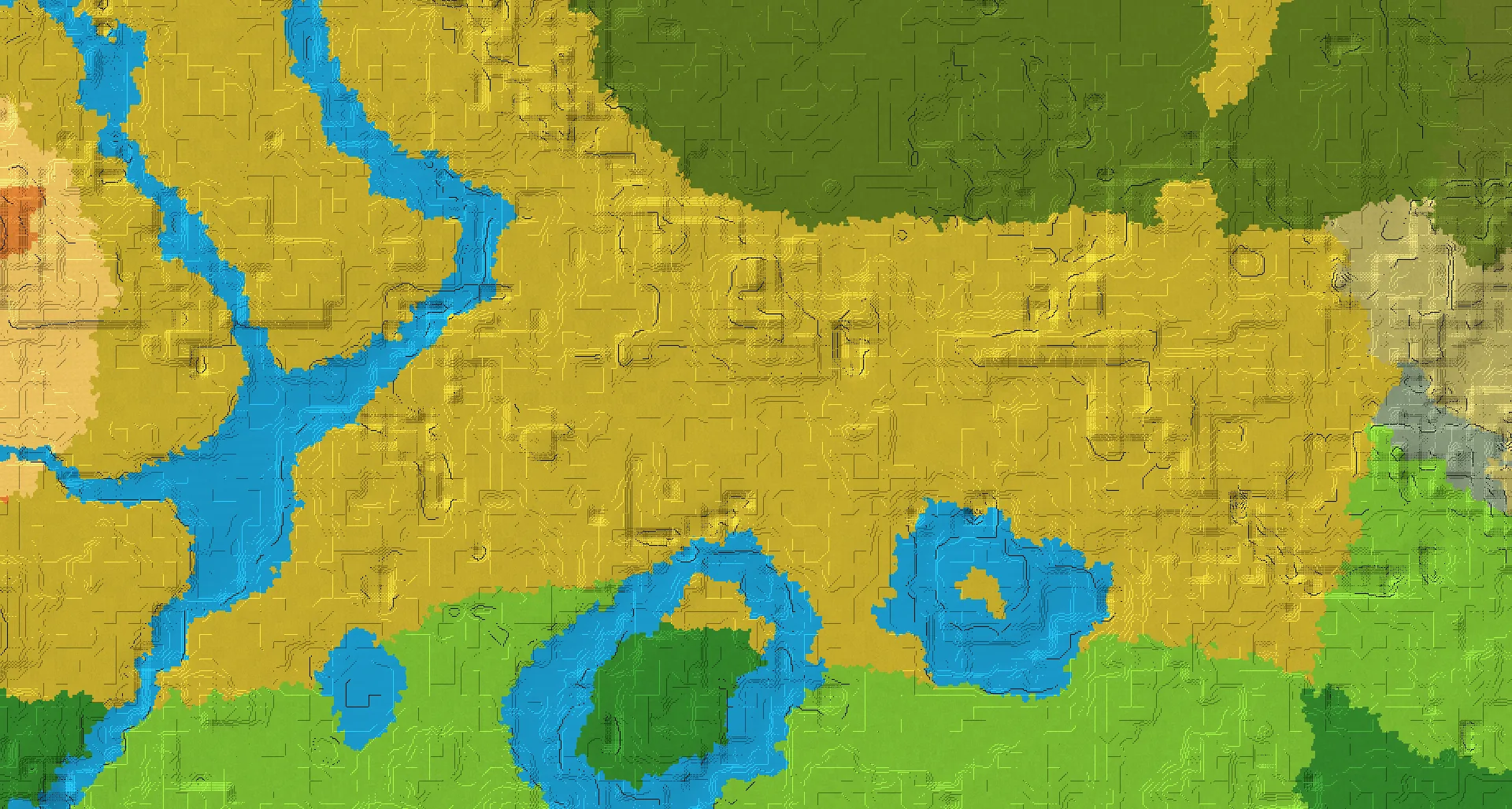 Seed map — Savanna Start with Trial Chambers at 0, 0 (Seed -8852235187953446654)