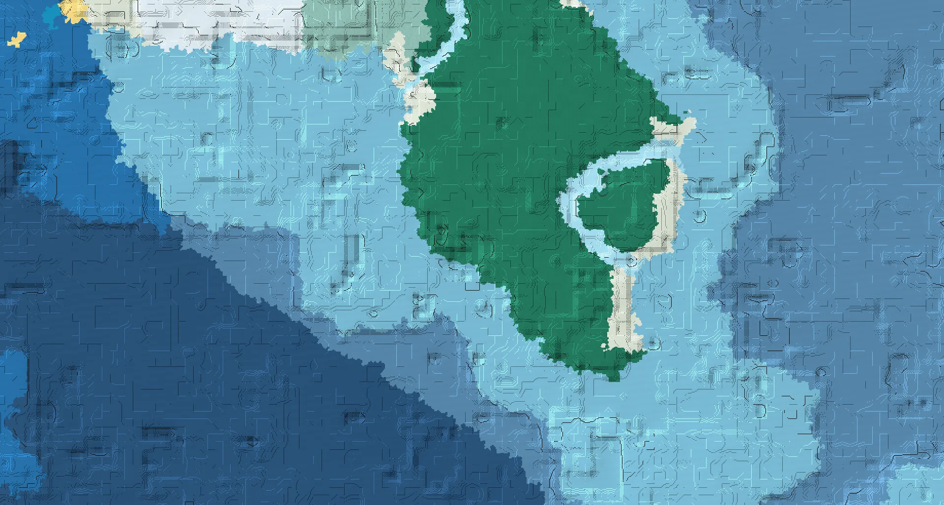 Seed map — Ocean-focused Taiga Start with a Village with Trial Chambers