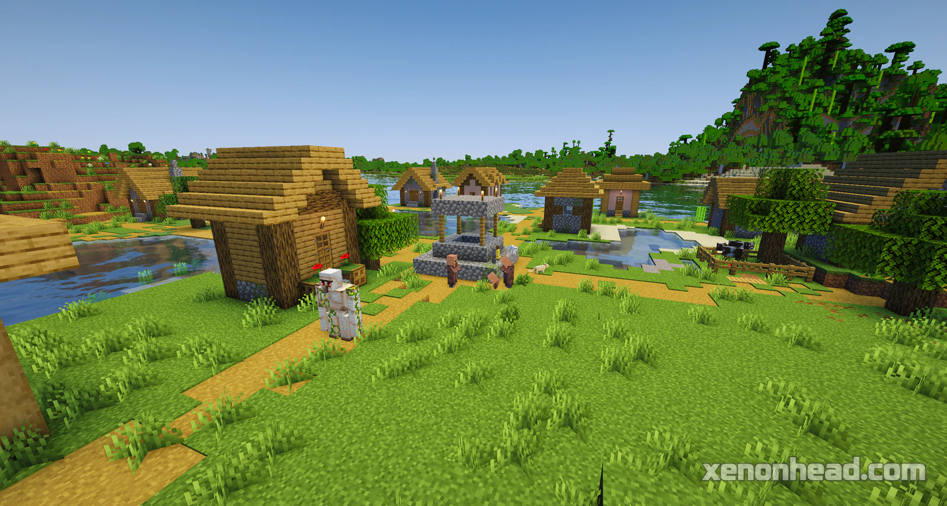 Scenic floating aqua village