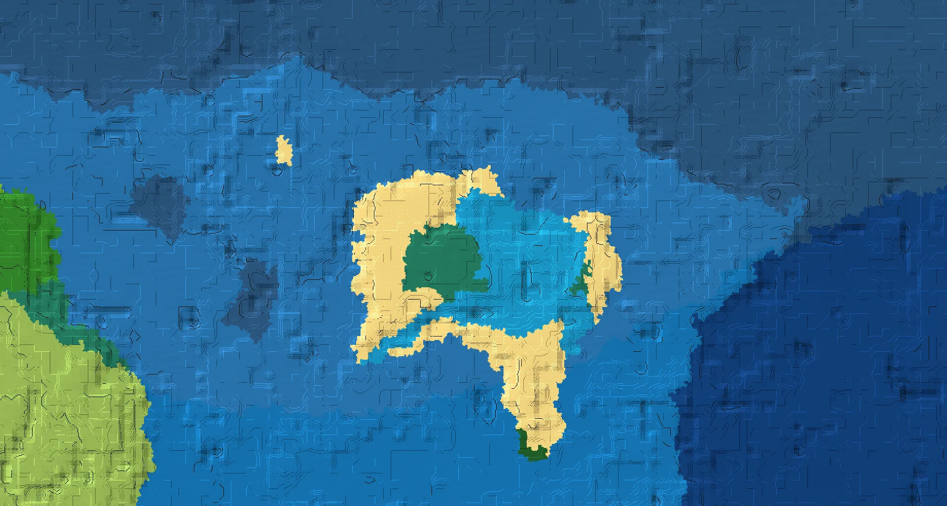 Seed map — Ocean-focused Taiga Start with a Village