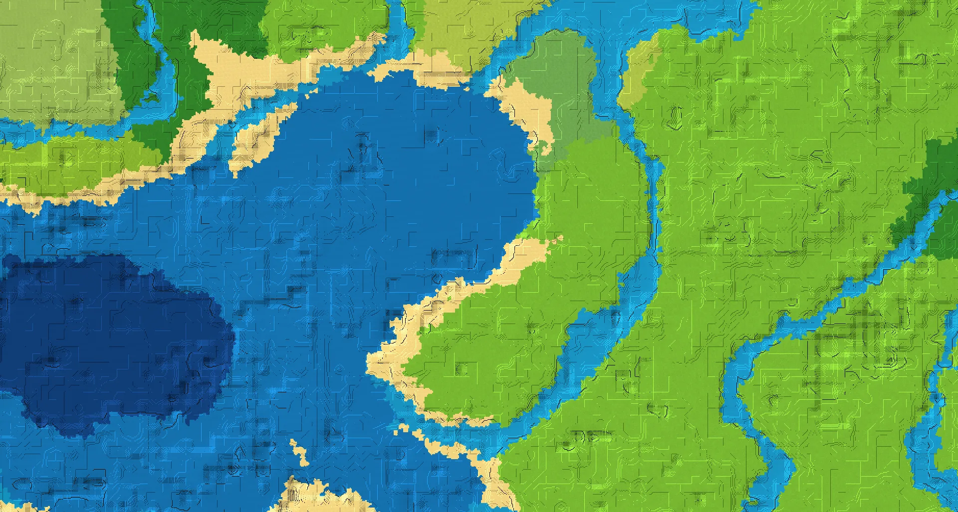 Seed map — Ocean North of a Plains Start with Village