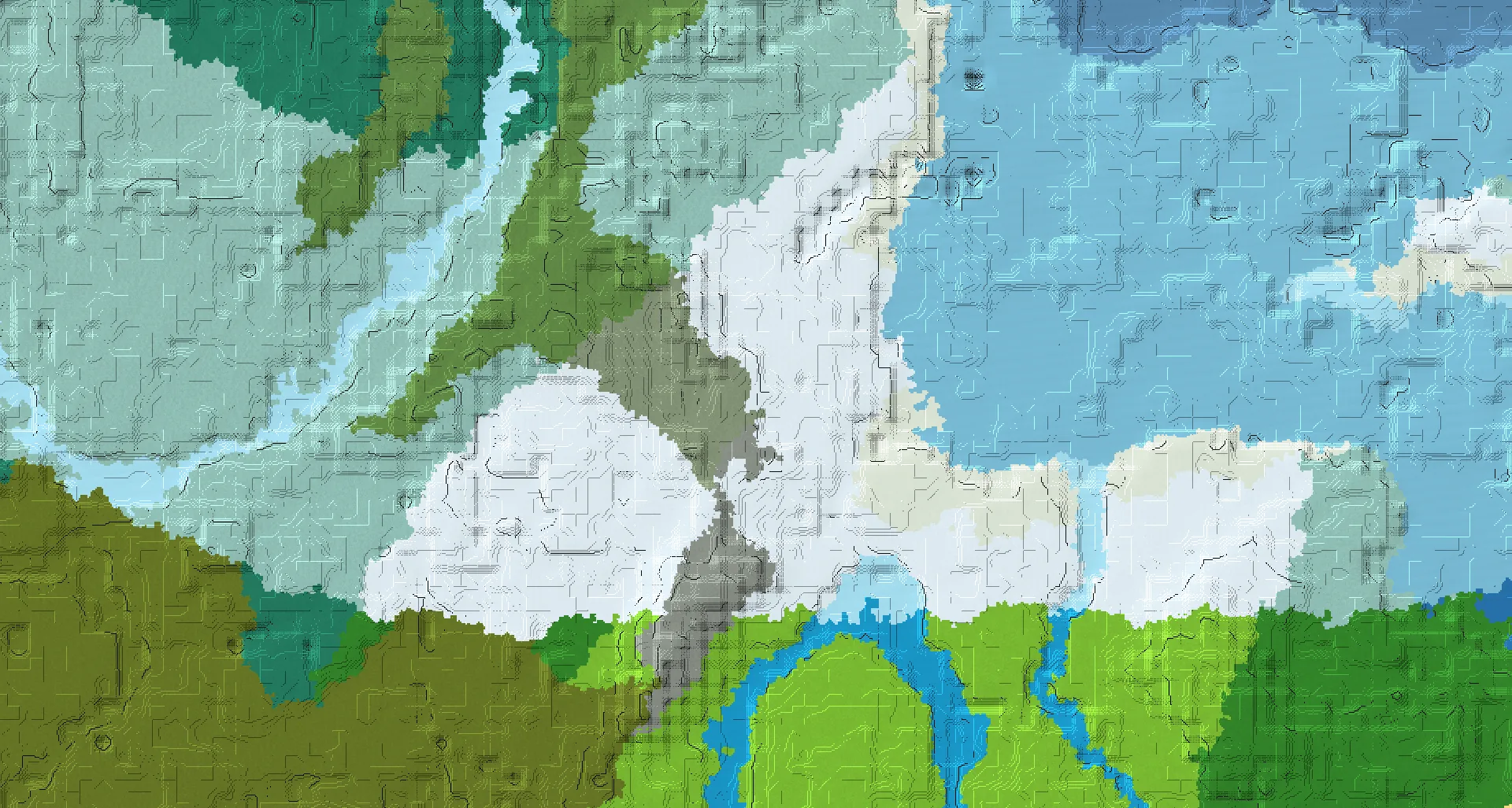 Seed map — Snowy Plains Start with Ruined Portal at -8, -8