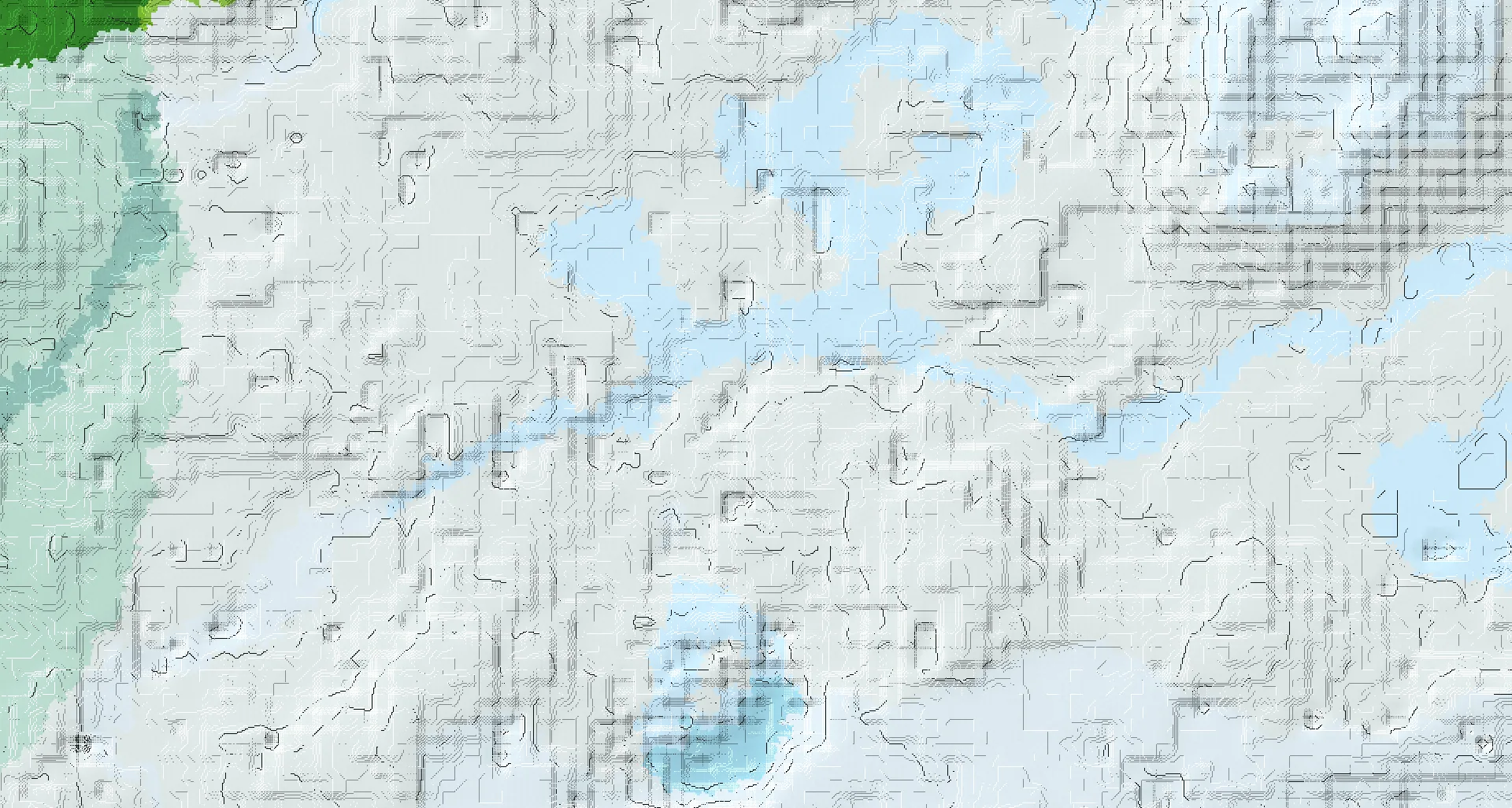 Seed map — Snowy Slopes and Distant Village Routes