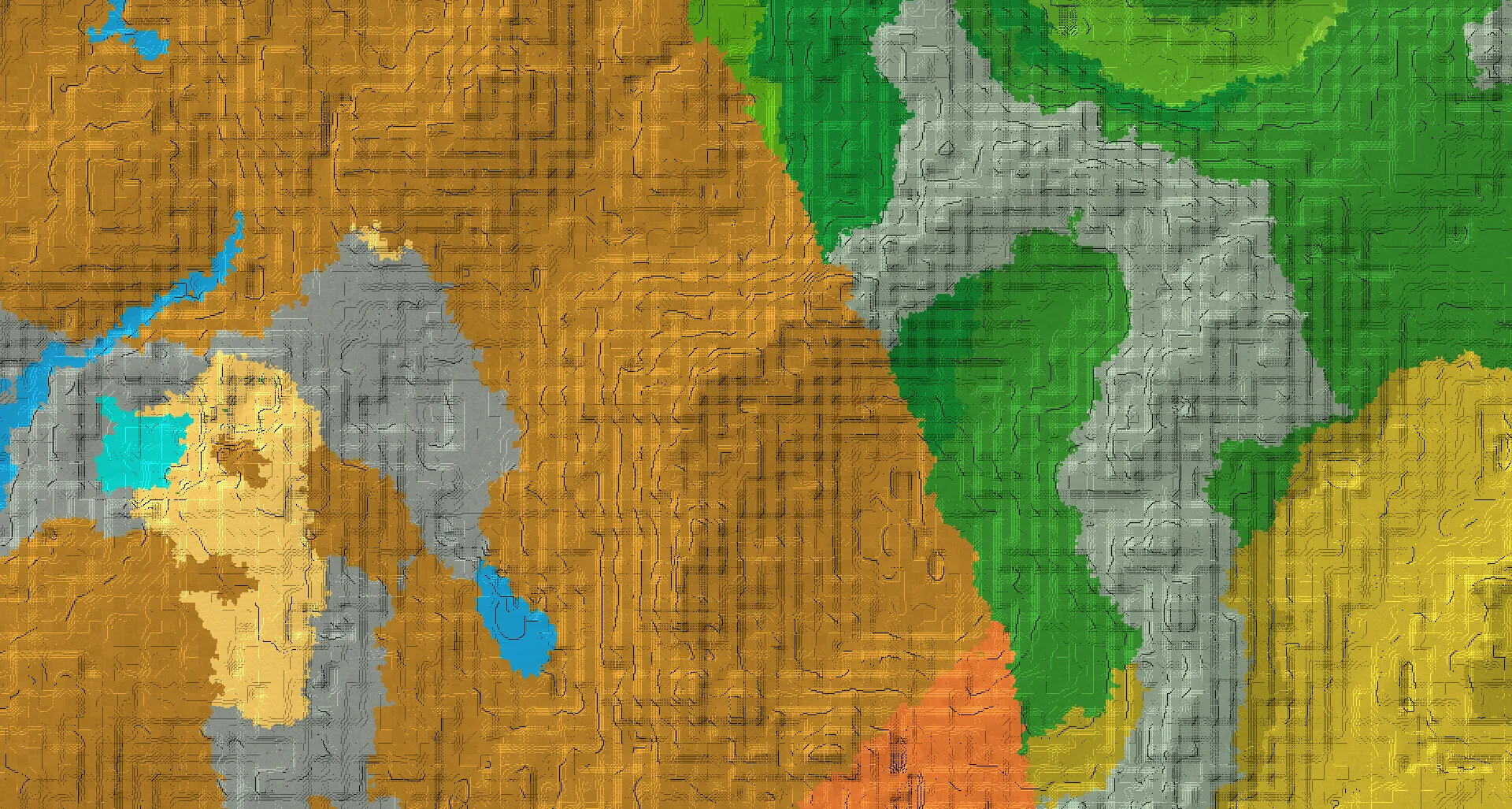 Seed map — Badlands and forest crater with lush caves spawn