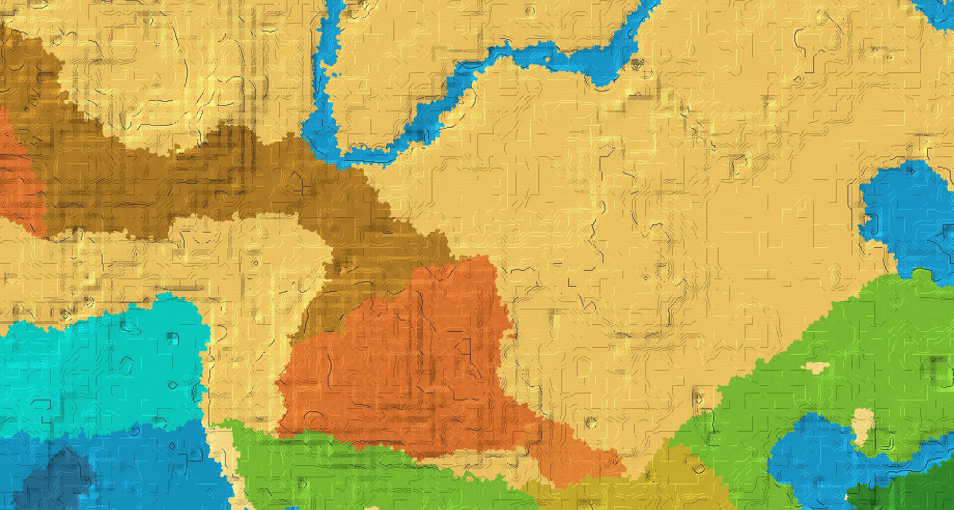 Seed map — Badlands Southwest of a Desert Start with Desert Temple