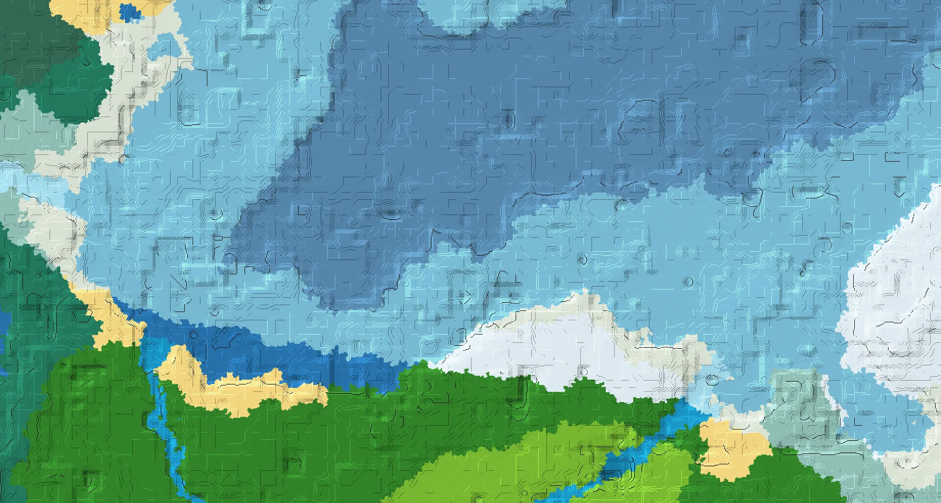 Seed map — Ocean Monument and Shipwreck from Snowy Beach