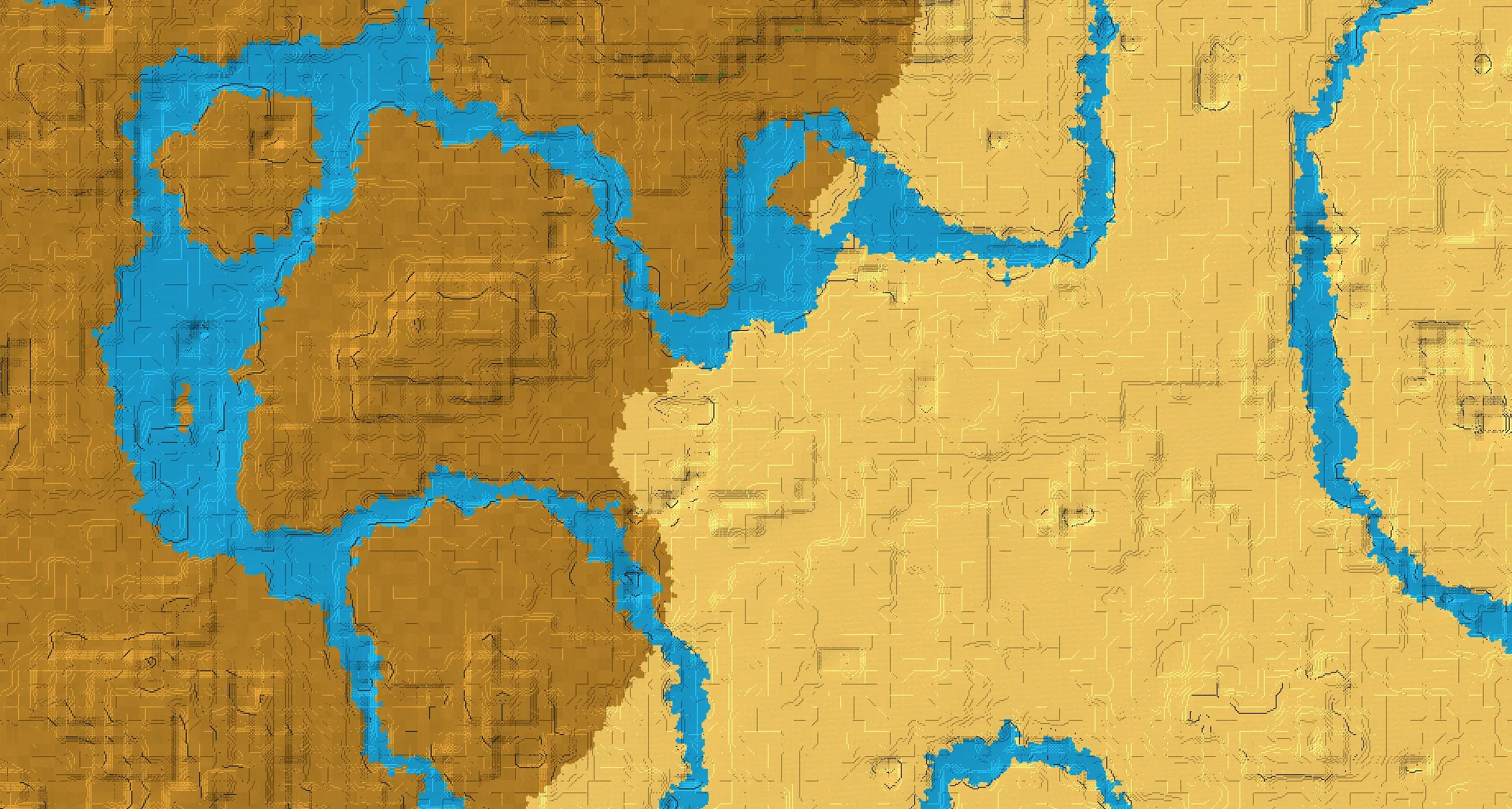 Seed map — Desert Temple and Ruined Portal from Wooded Badlands
