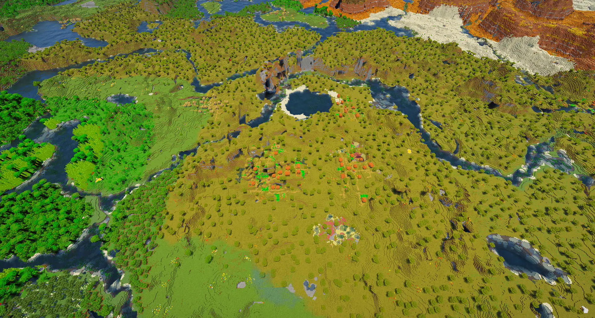 3 savanna villages with underground cave village