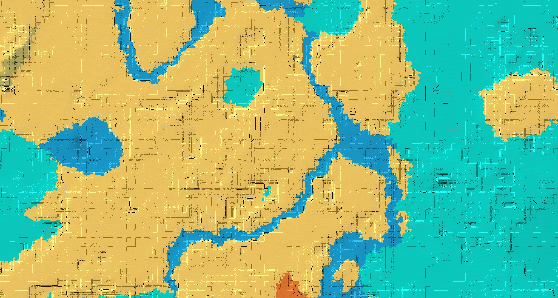 Seed map — Plains surrounded by 3 lakes