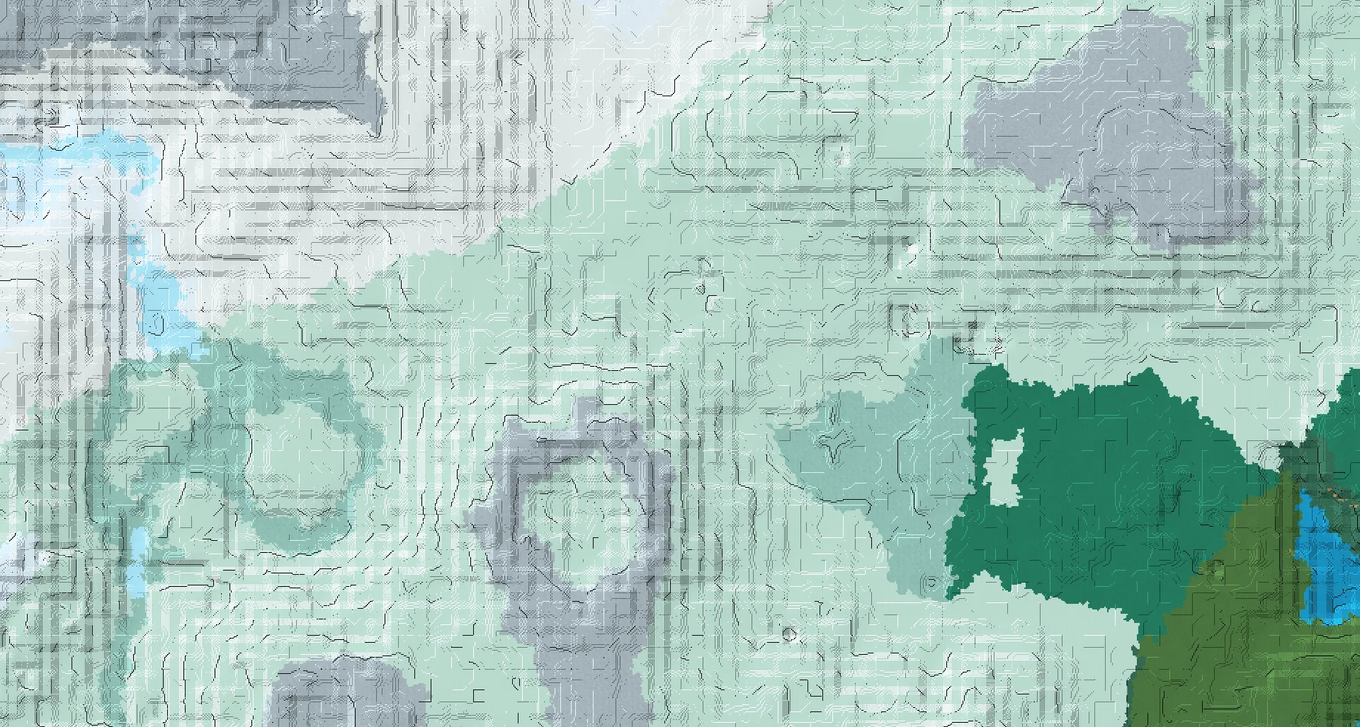 Seed map — Ice Spikes Start and an Ancient City Route with Ocean Ruins
