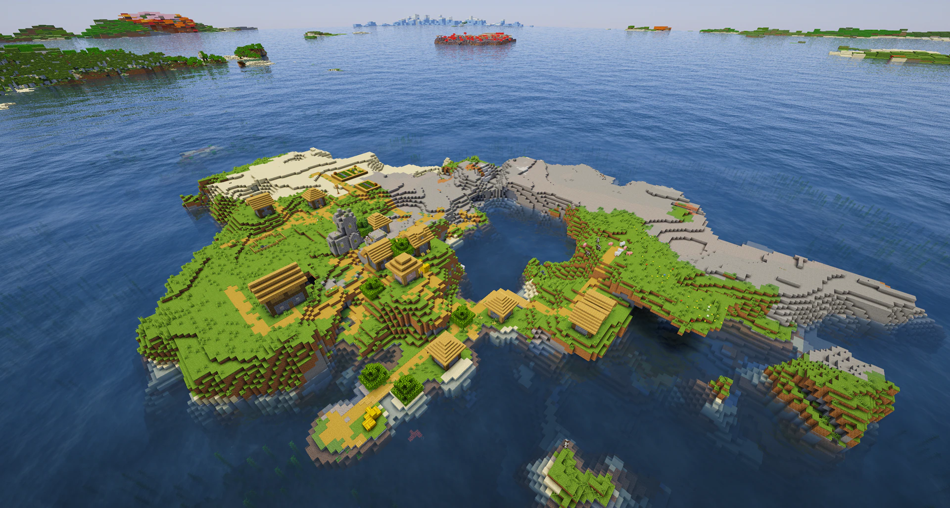 Survival island village at spawn