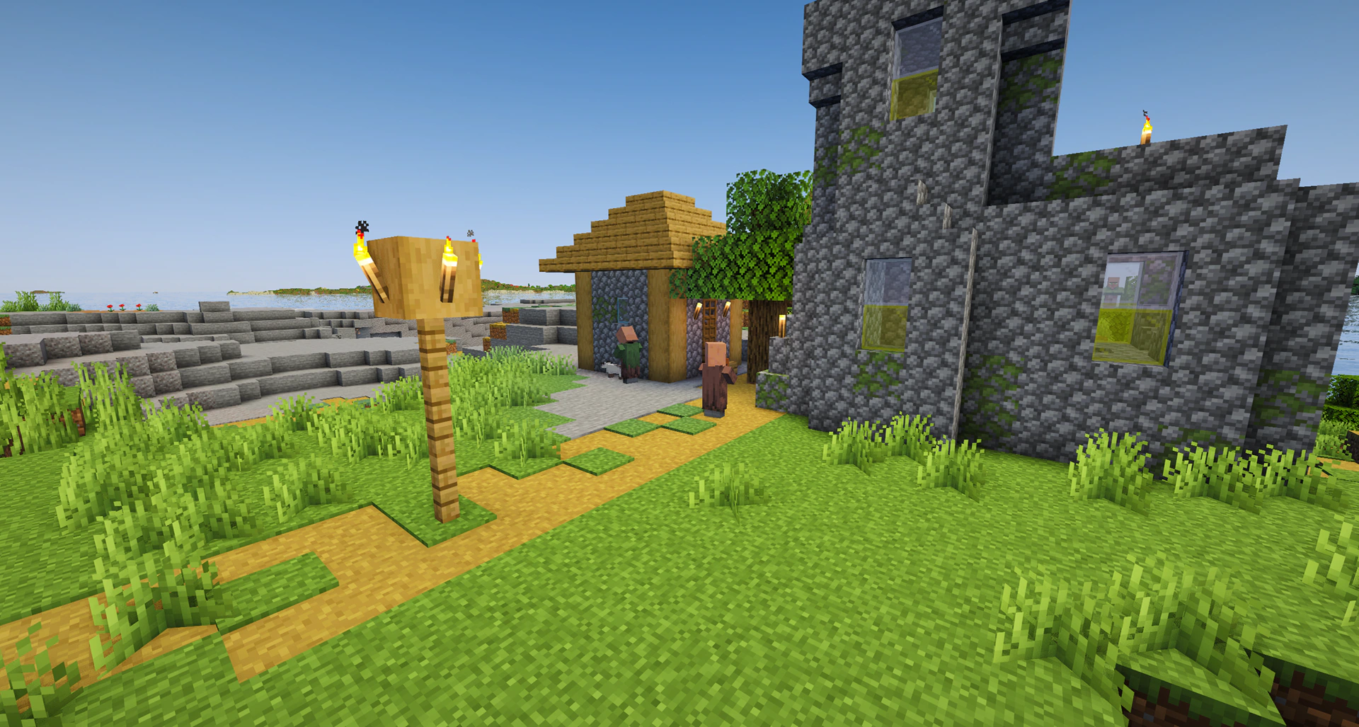 Survival island village at spawn