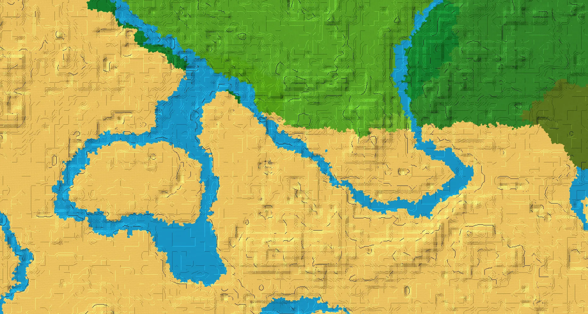 Seed map — Desert village and Lush caves with Desert ruined portal