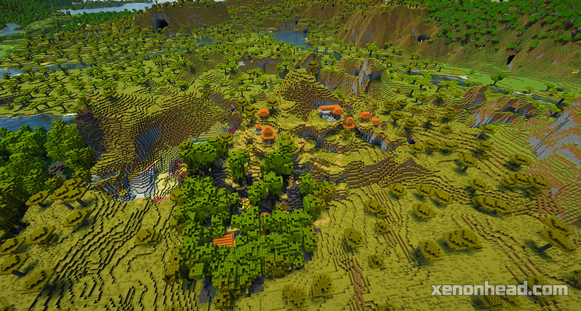 Savanna village in sulfur cave