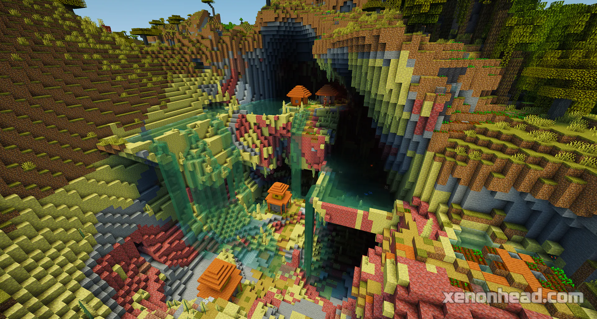 Savanna village in sulfur cave