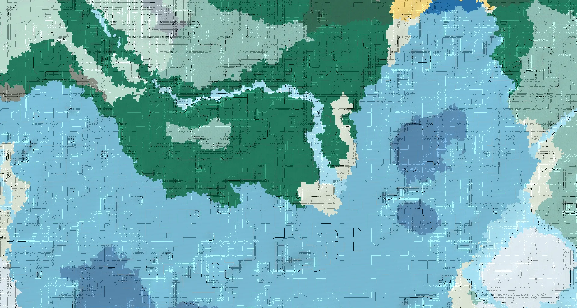 Seed map — Taiga Start with Trial Chambers with Ocean Monument