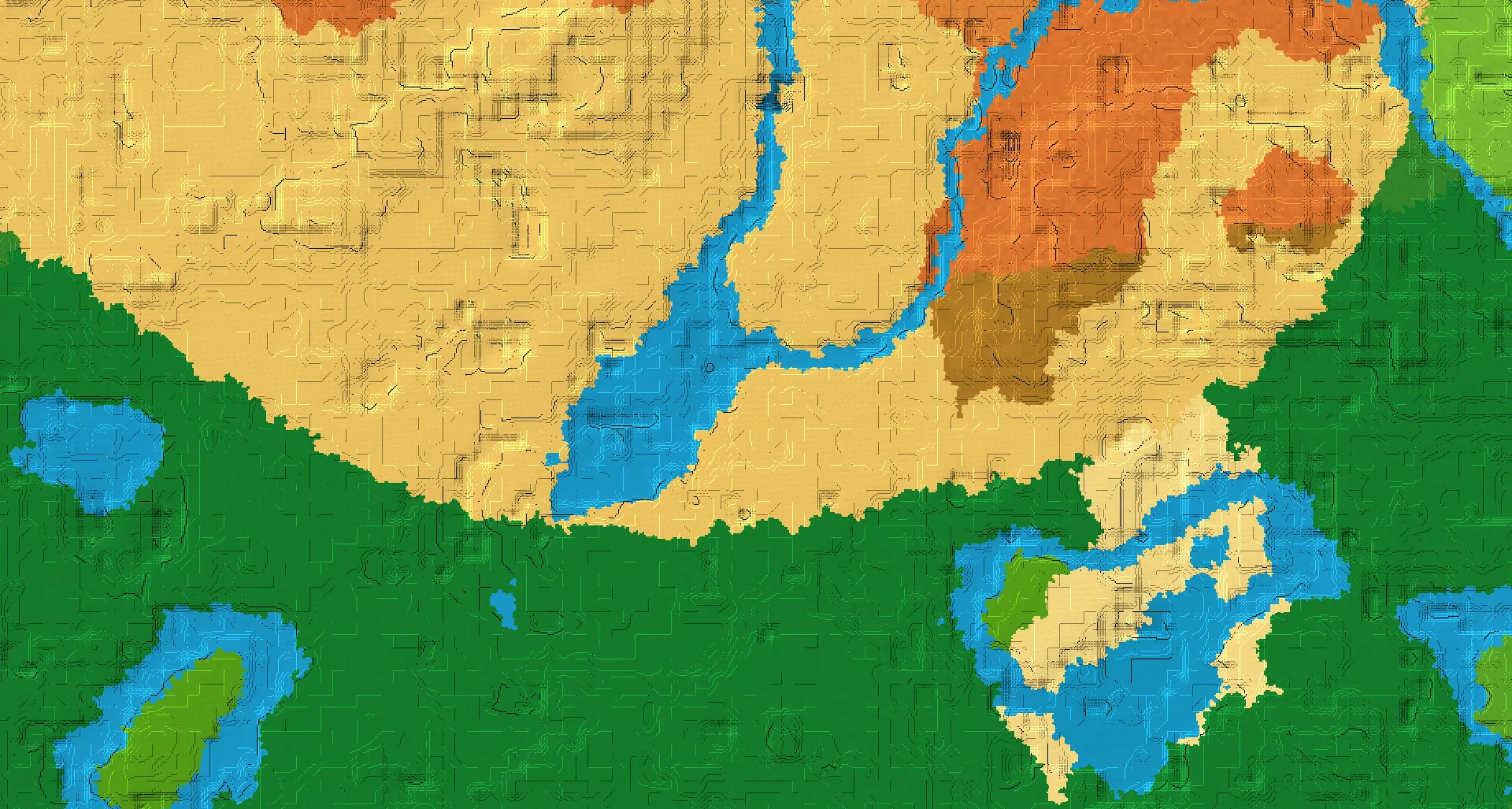 Seed map — Village and Ruined Portal from Desert with Jungle Temple
