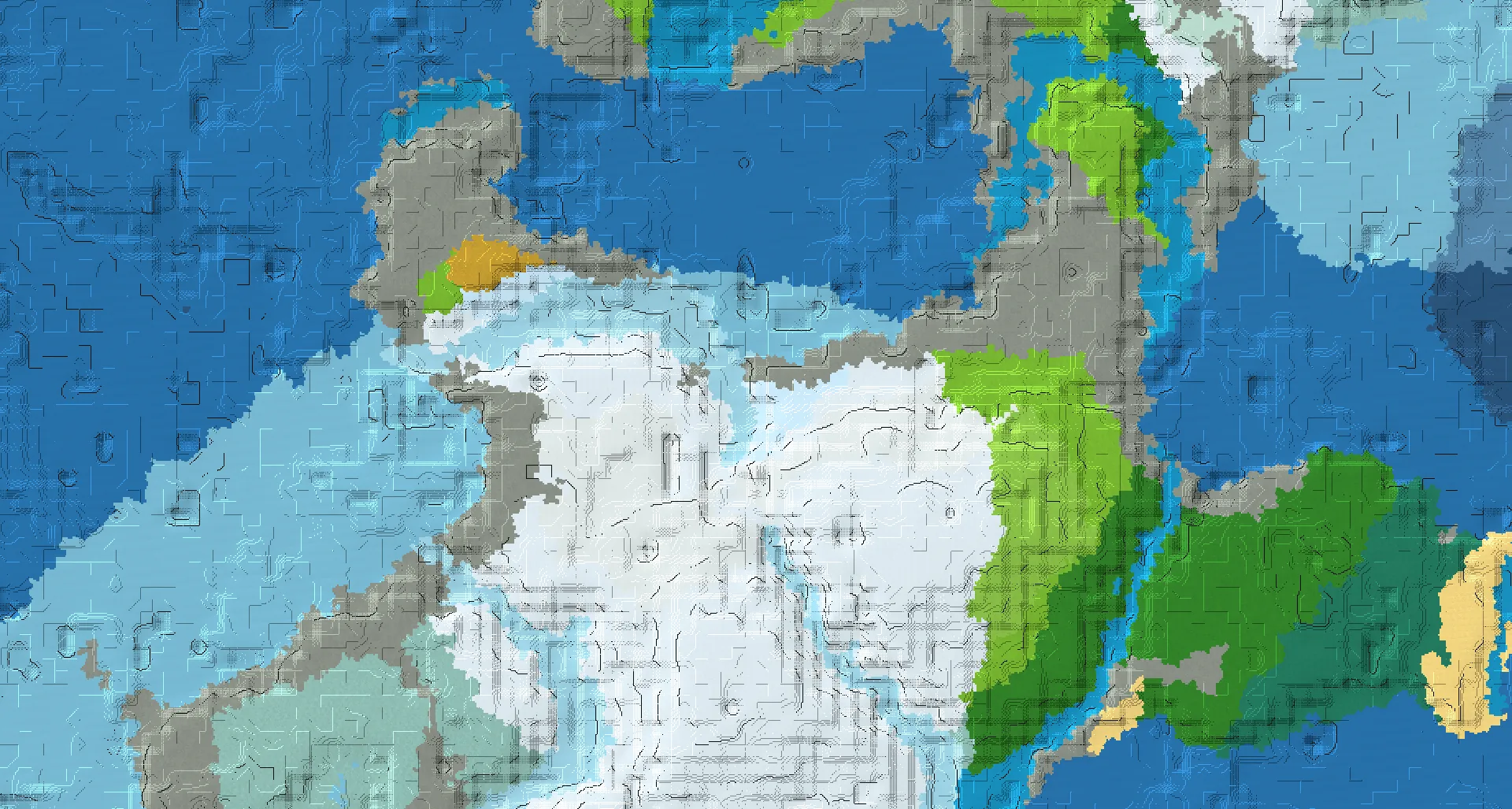 Seed map — Ice Spikes North of a Snowy Plains Start at 72, -280