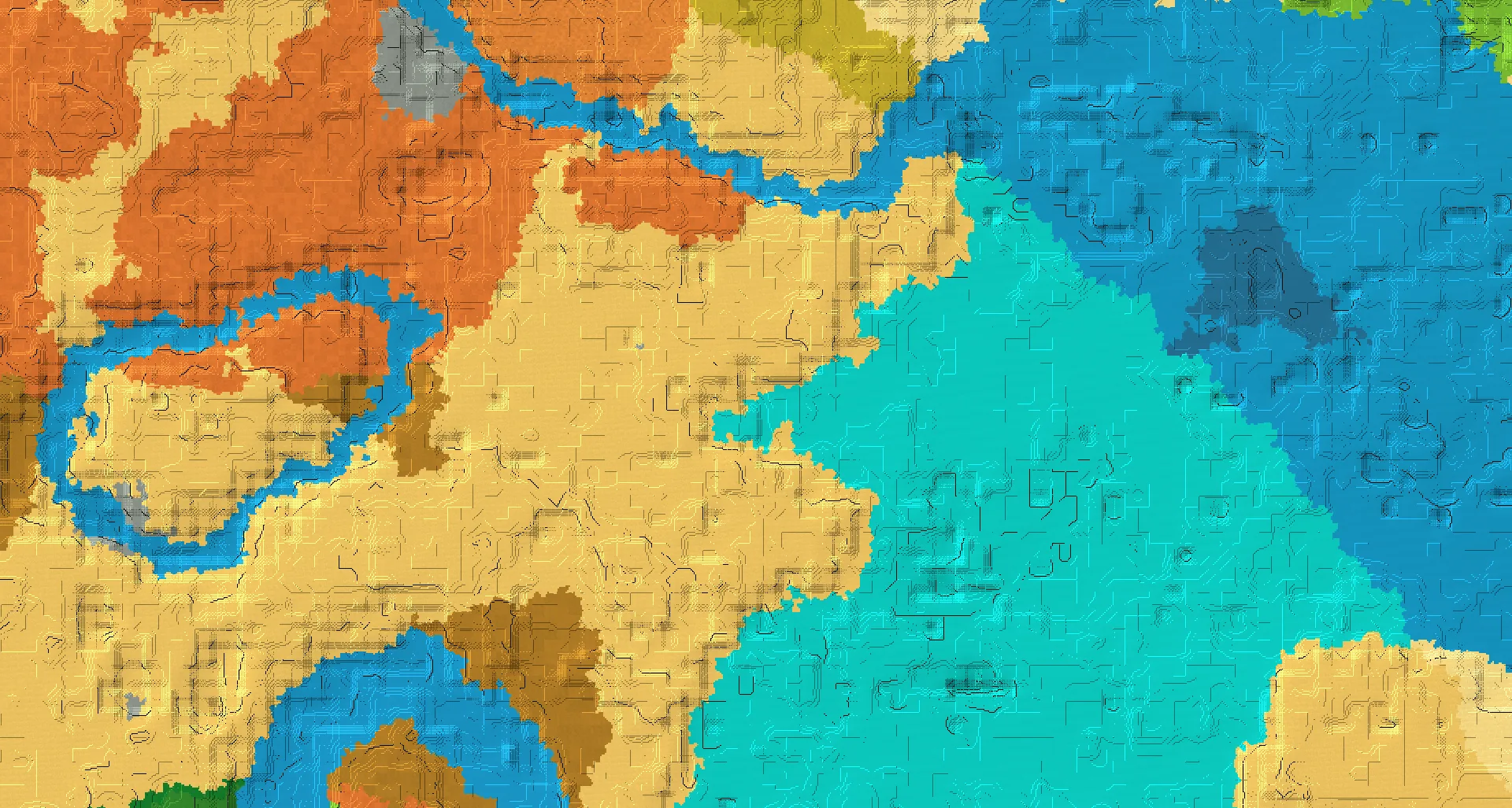 Seed map — Warm Ocean Southeast of a Badlands Start