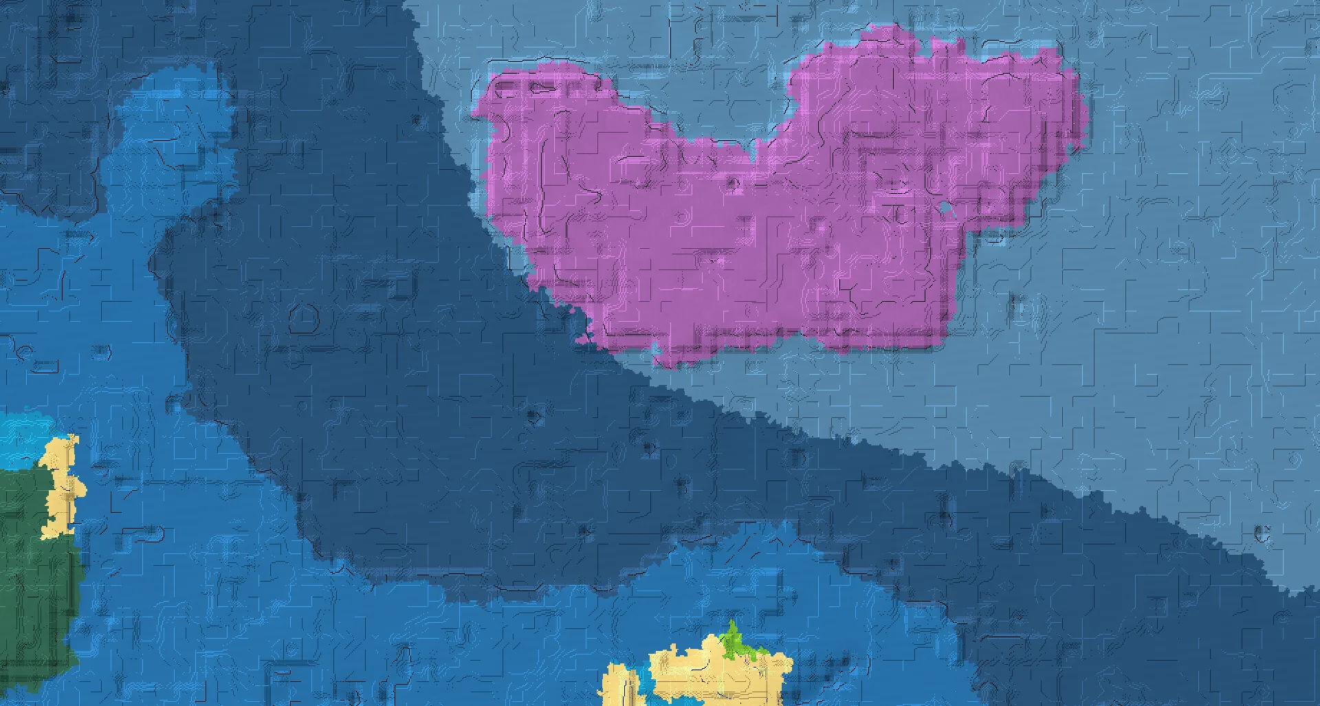 Seed map — Mushroom Fields Northeast of a Forest Start with Trial Chambers
