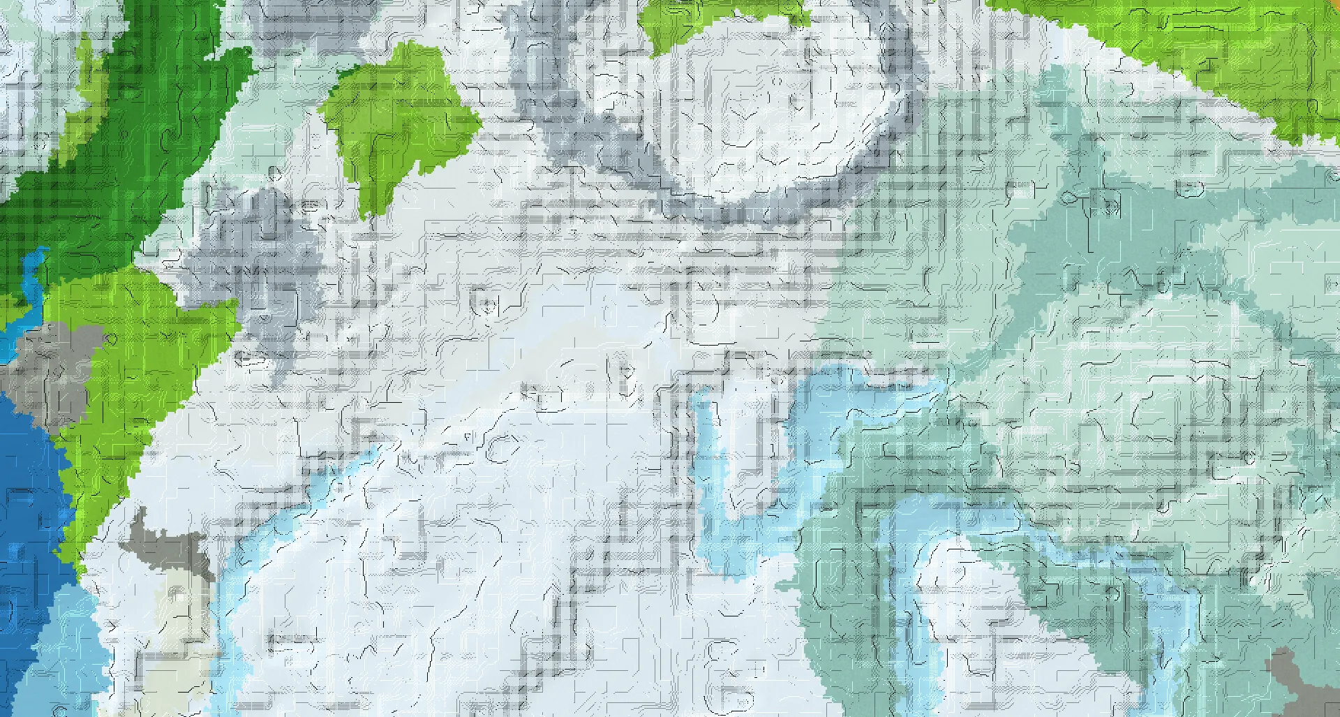 Seed map — Pillager Outpost East of a Snowy Slopes Start