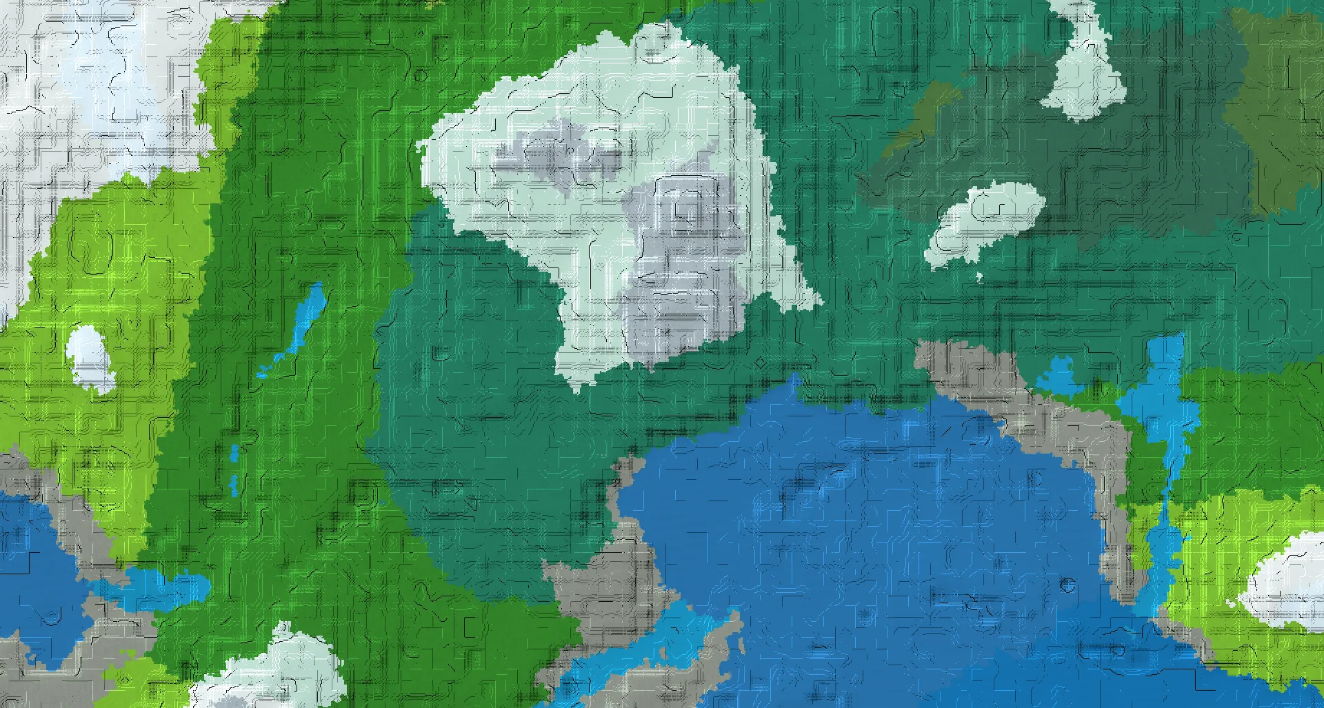 Seed map — Cliffside village with lush cave