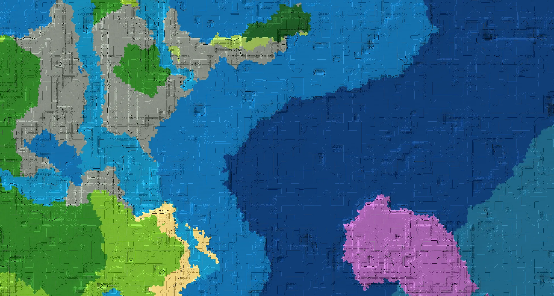 Seed map — Ocean monument and Mushroom fields with Shipwreck