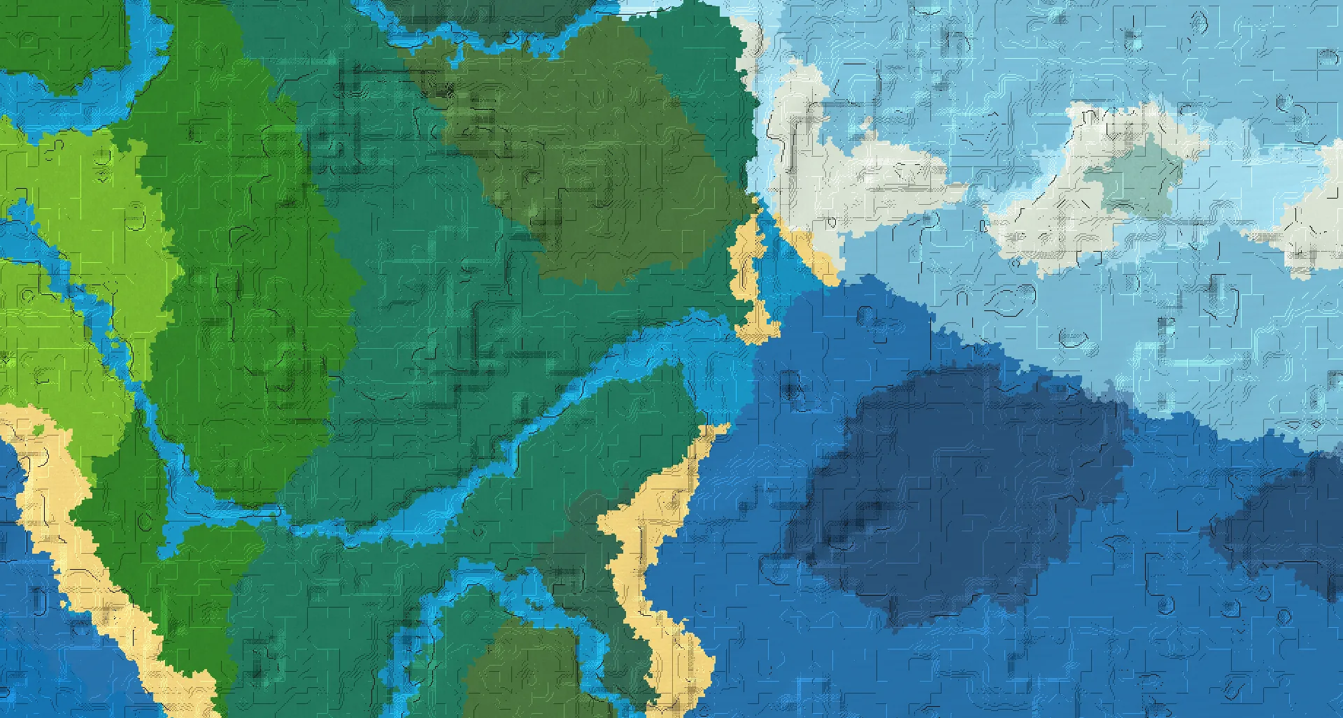 Seed map — Taiga village on the coast and Forest pillager outpost